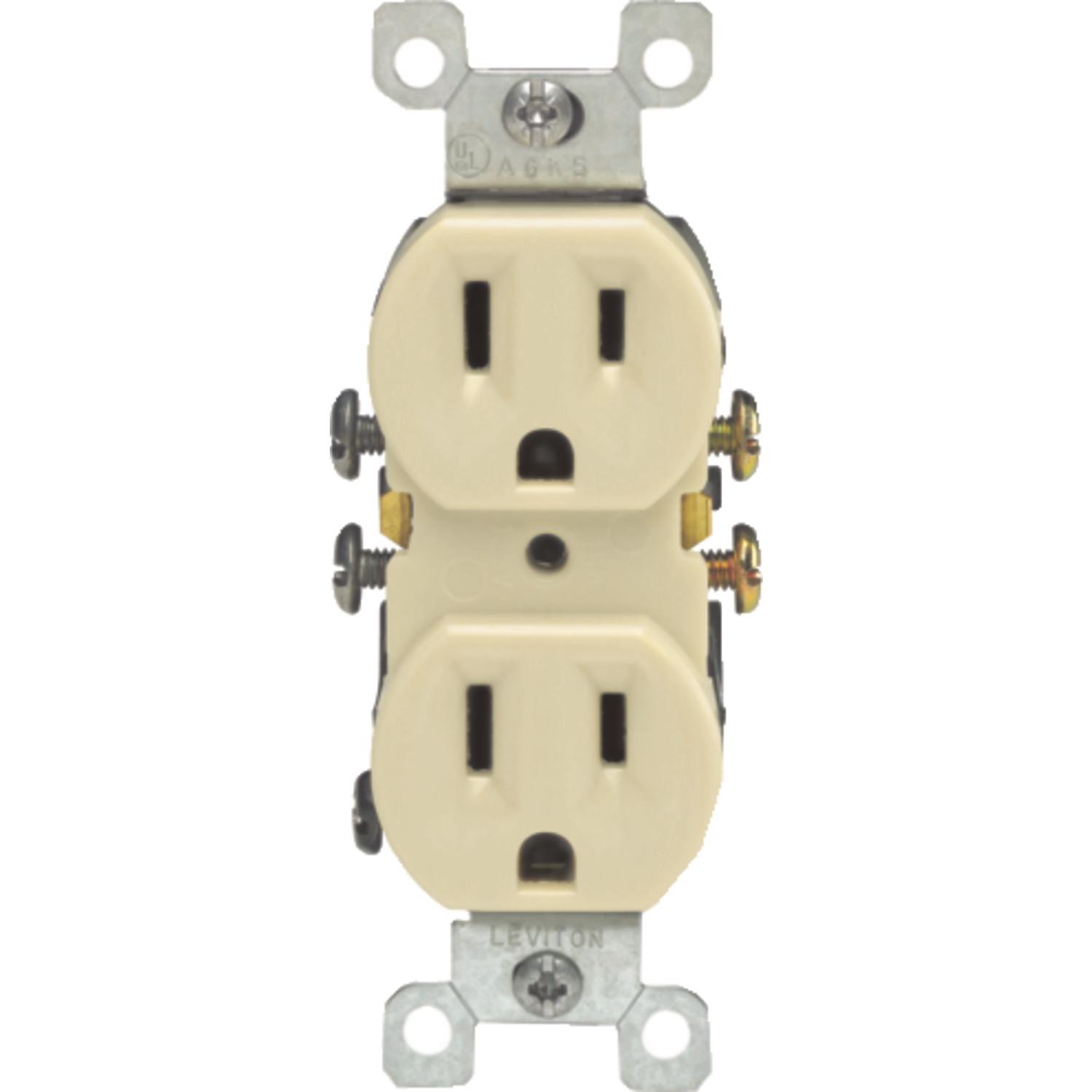 Leviton 15 amps 125 V Duplex Ivory Outlet 5-15R 10 pk