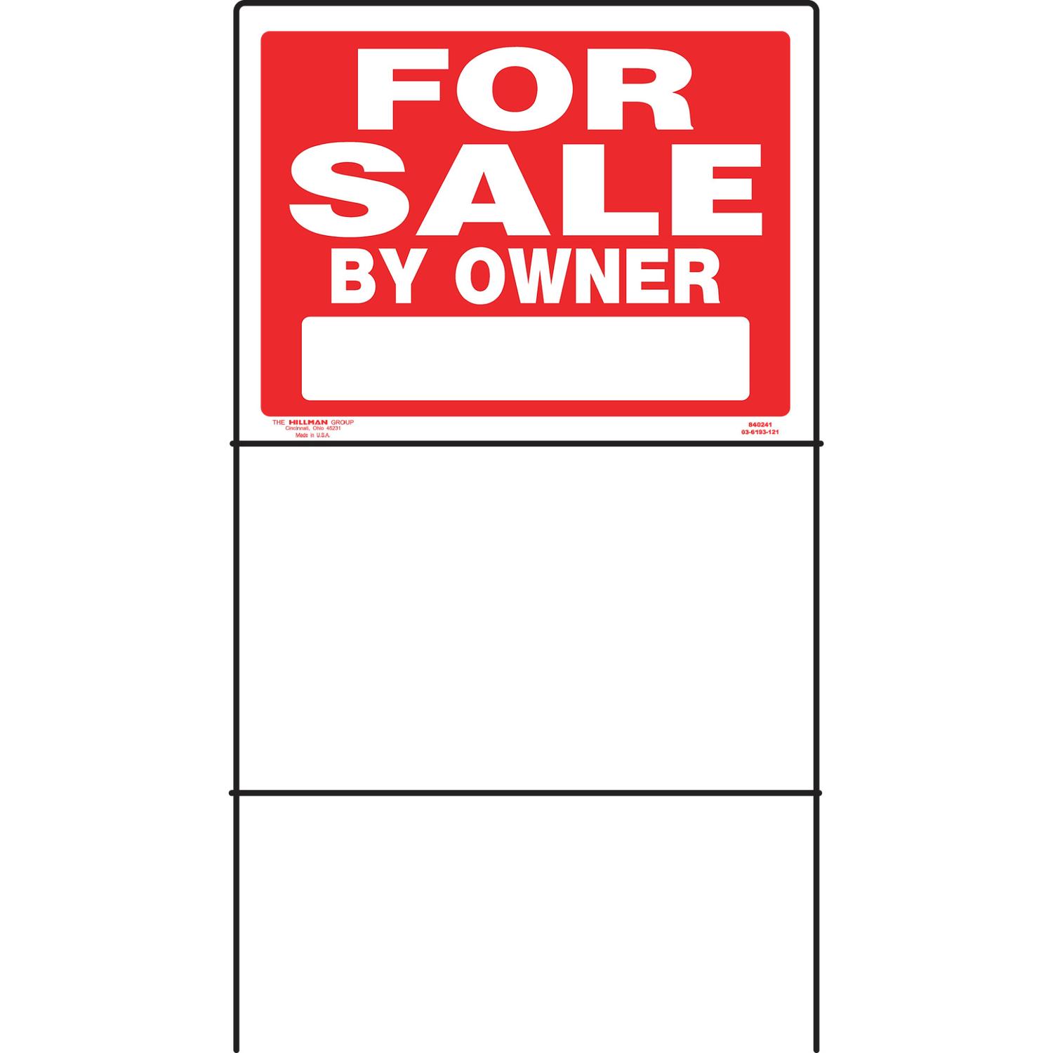 HILLMAN English Red For Sale Sign 18 in. H X 24 in. W