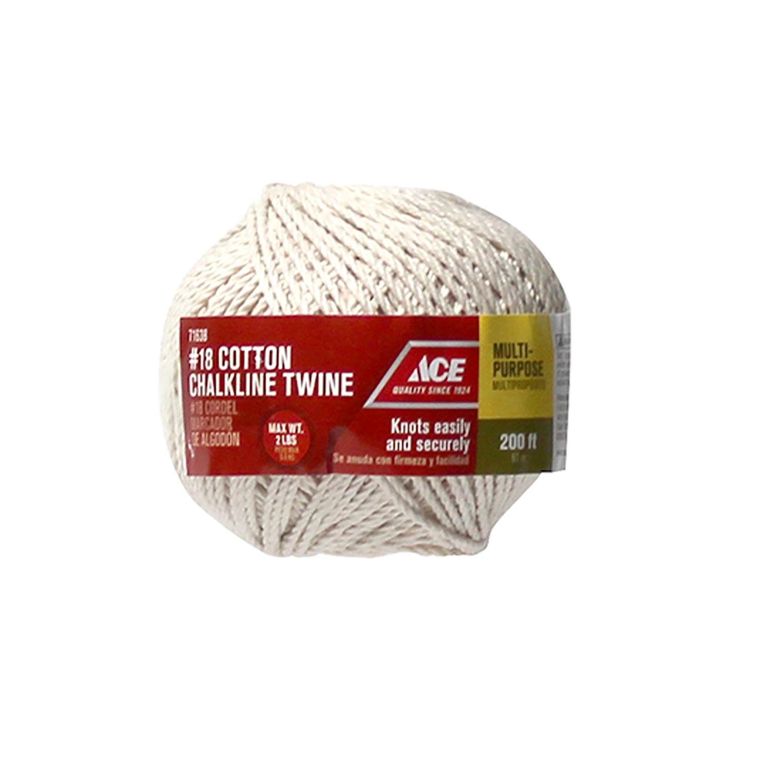Ace 18 in. D X 200 ft. L White Twisted Cotton Twine