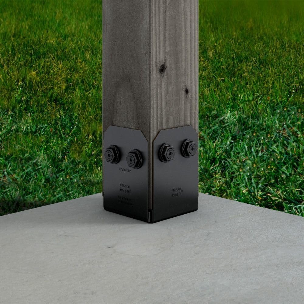 Simpson Strong-Tie APVB66DSP - Outdoor Accents Avant Collection ZMAX, Black Post Base Side