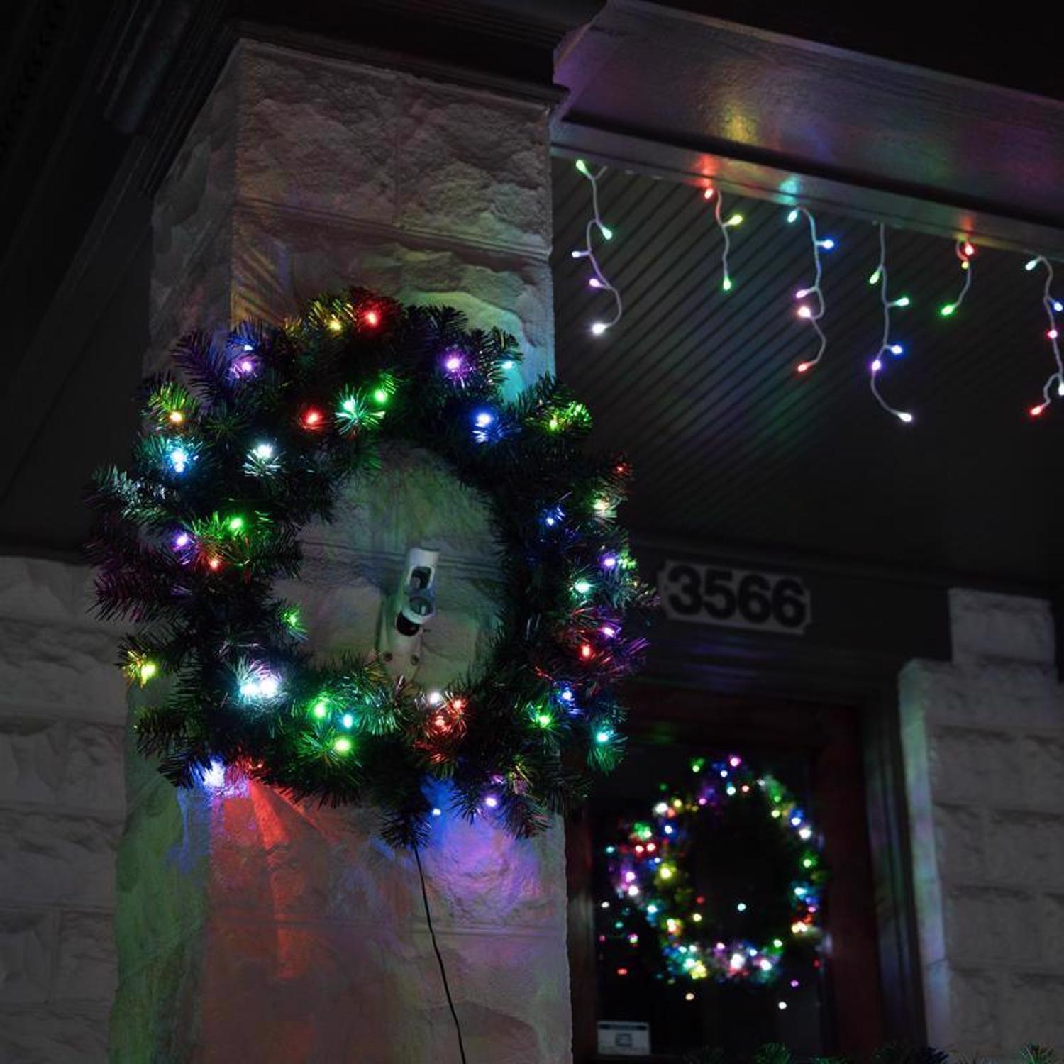 Celebrations 24 in. D LED Prelit RGBW Brilliant Wreath