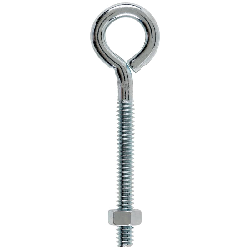 Hampton 3/16 in. X 2.5 in. L Zinc-Plated Steel Eyebolt Nut Included