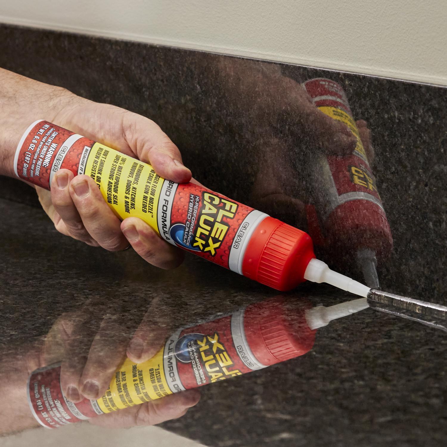 Flex Seal Family of Products Flex Caulk Clear Polymer Advanced Hybrid Polymer Caulk 6.6 fl. oz.