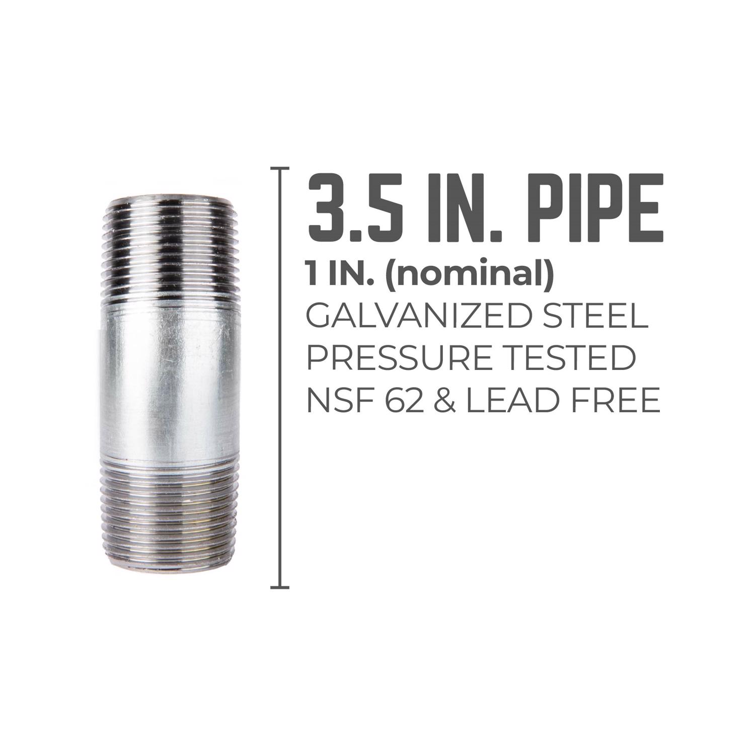 STZ Industries 1 in. MIP each X 1 in. D MIP Galvanized Steel 3-1/2 in. L Nipple