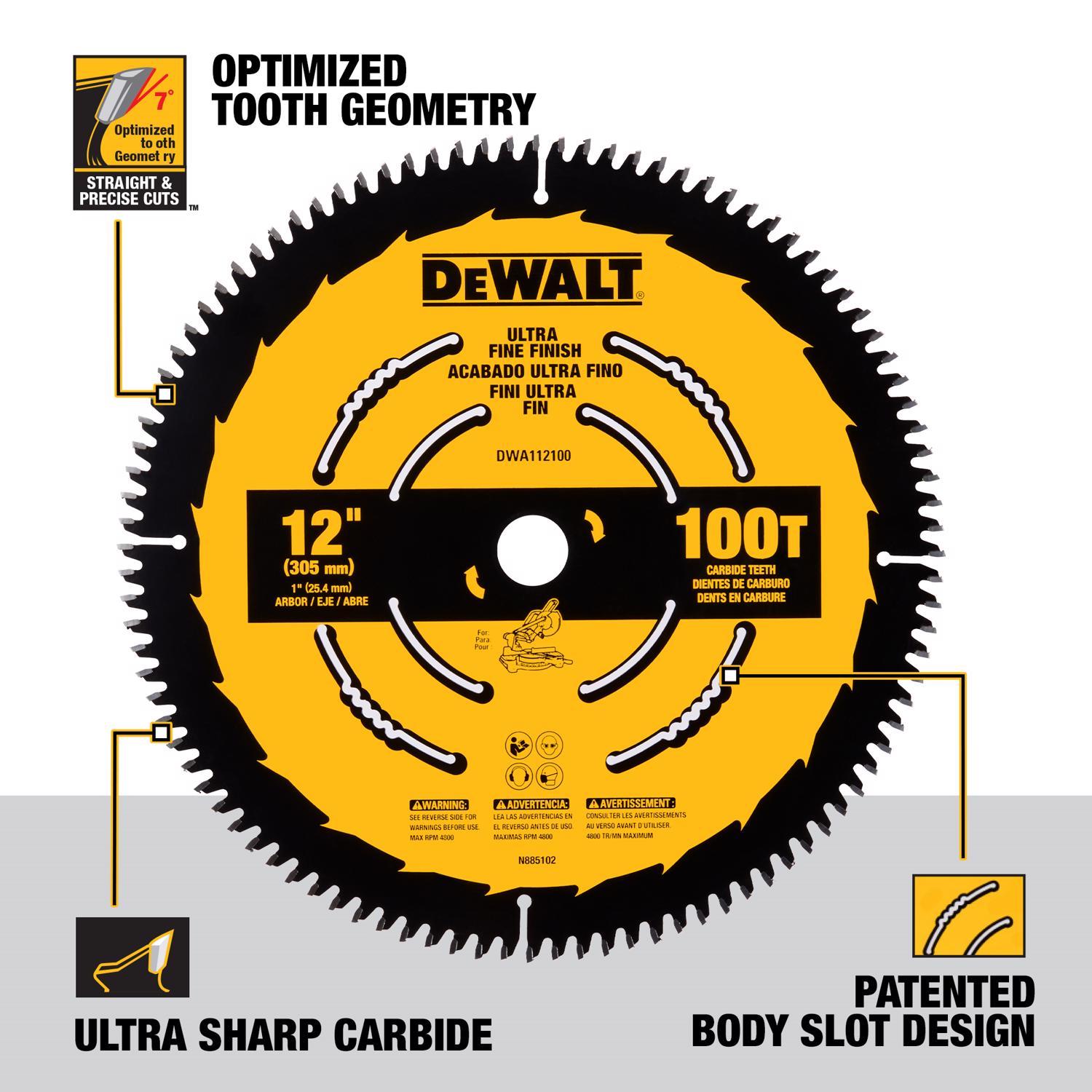 DEWALT 12 in. D X 1 in. Carbide Tipped Circular Saw Blade 100 teeth 1 pc