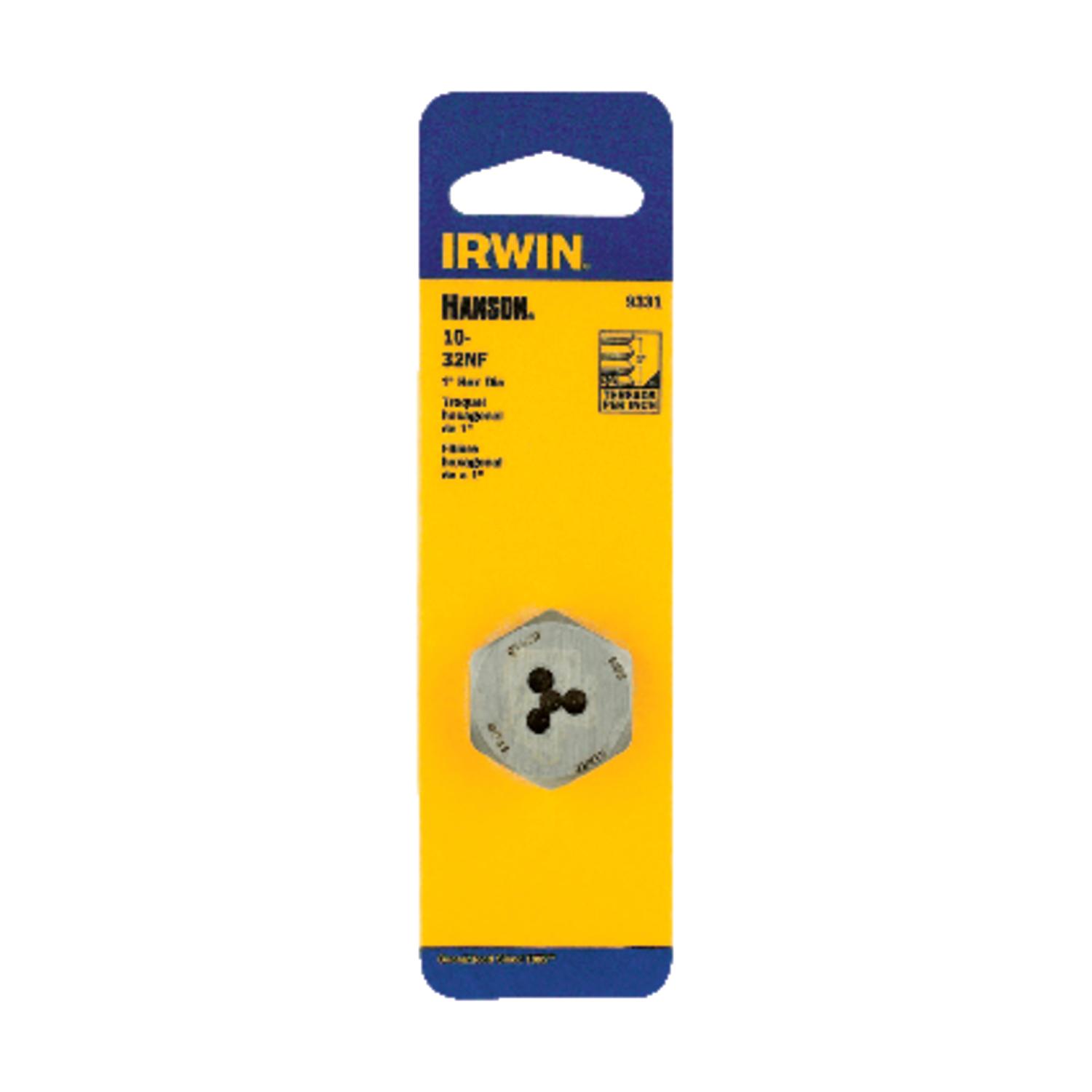 Irwin Hanson High Carbon Steel SAE Hexagon Die 10-32 1 pc