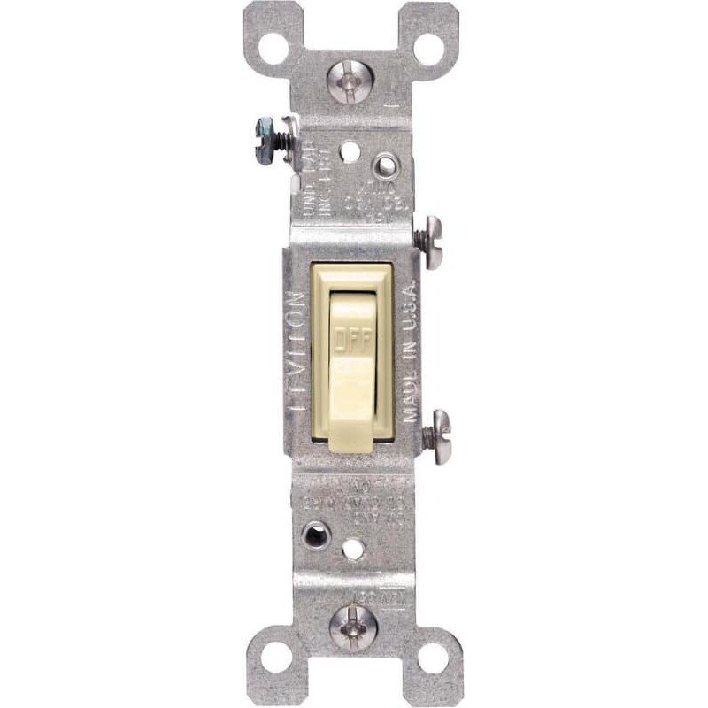 Leviton 15 amps Single Pole Toggle AC Quiet Switch Ivory 10 pk