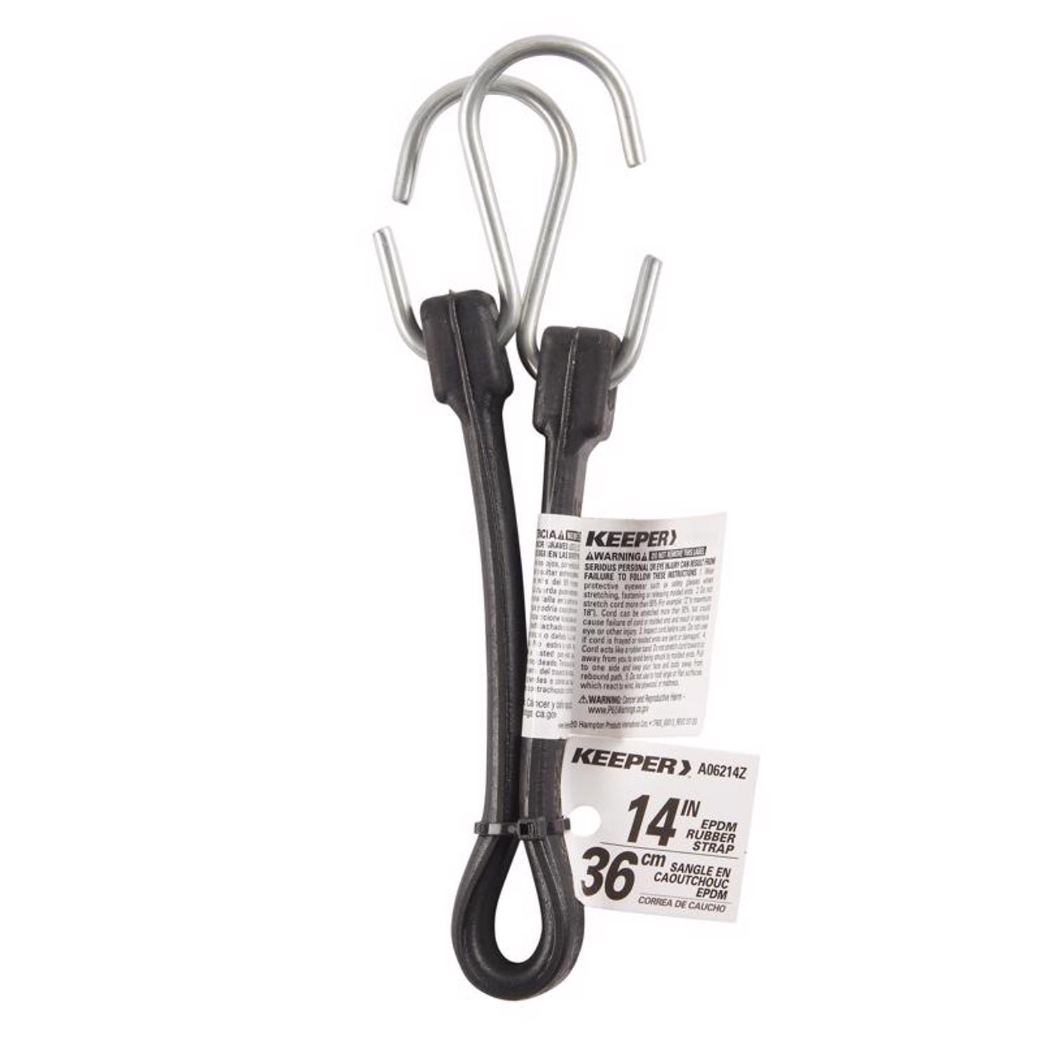 Keeper Black Tarp Strap 14 in. L 1 pk
