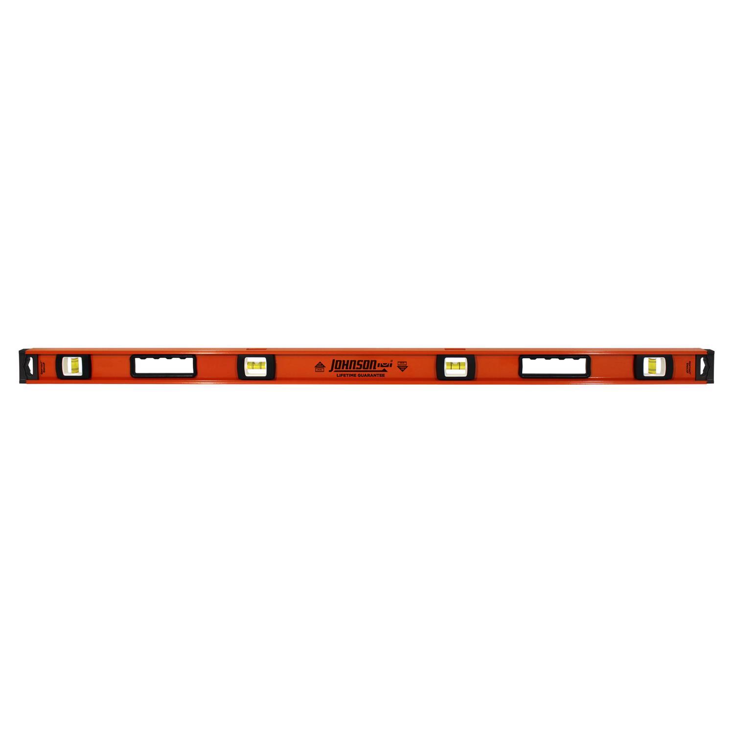 Johnson 48 in. Aluminum Heavy Duty I-Beam Level 4 vial