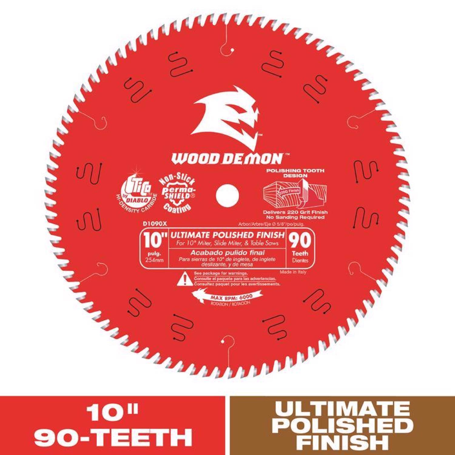 Diablo 10 in. D X 5/8 in. TiCo Hi-Density Carbide Circular Saw Blade 90 teeth 1 pk
