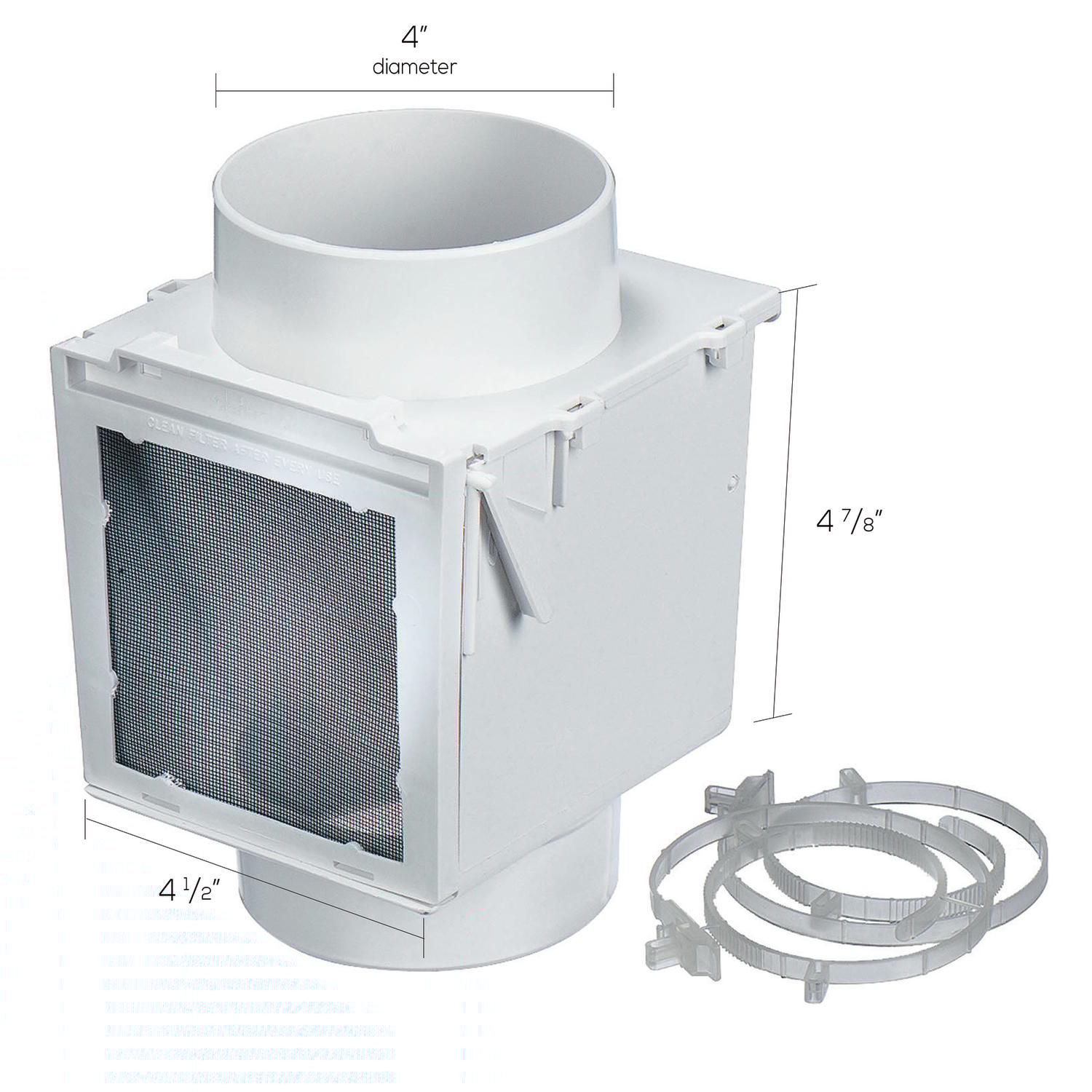 Ace 4 in. L X 4 in. D White Plastic Heat Diverter