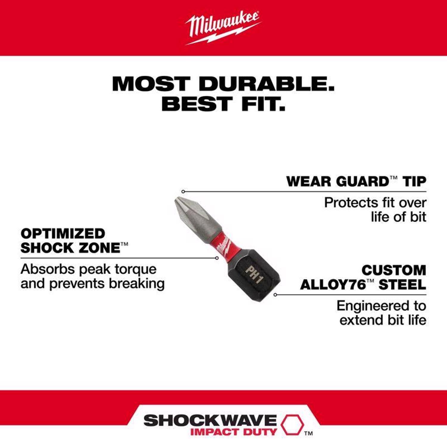 Milwaukee Shockwave Torx T25 X 1 in. L Impact Insert Bit Set Steel 15 pc