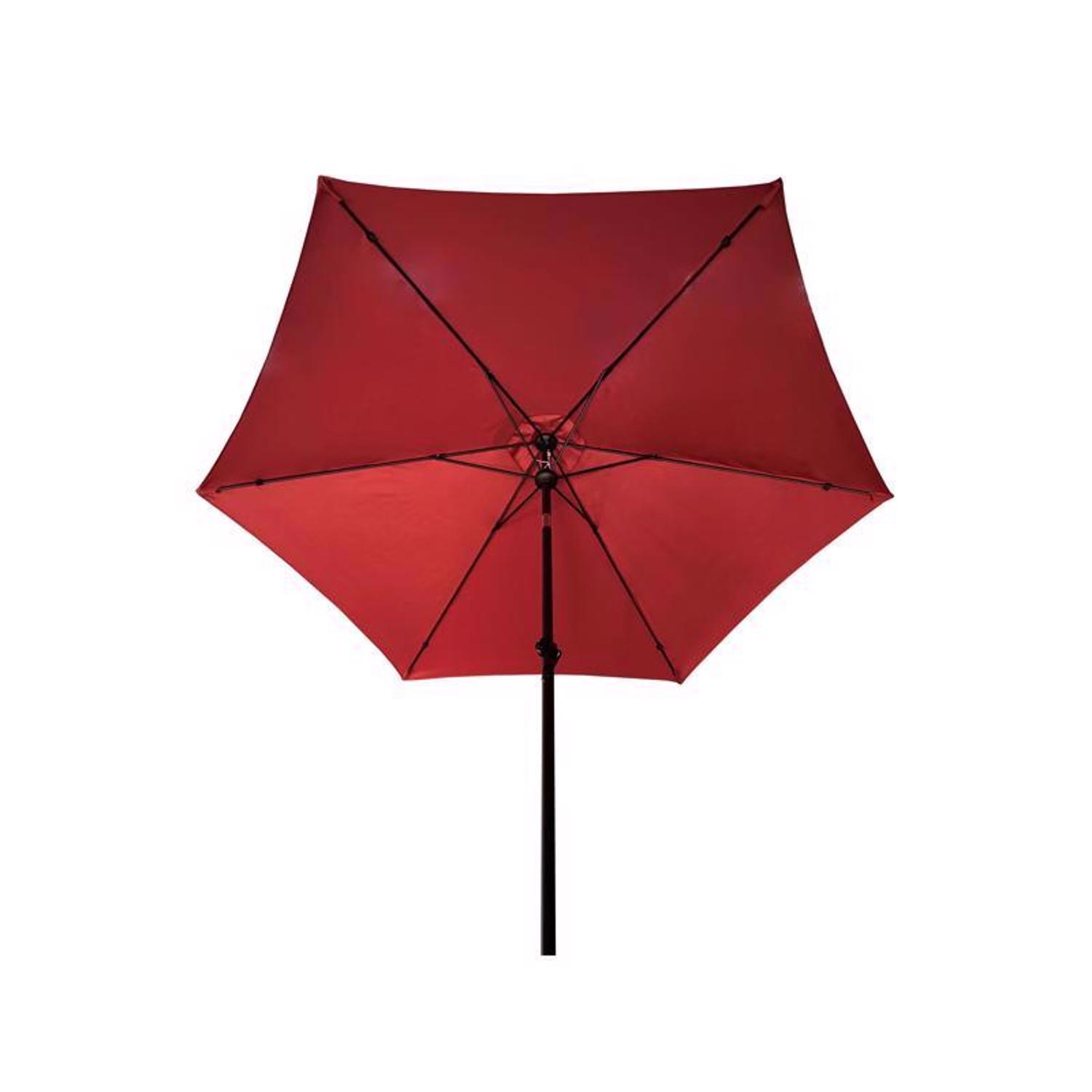 Living Accents 9 ft. Tiltable Brick Red Market Umbrella