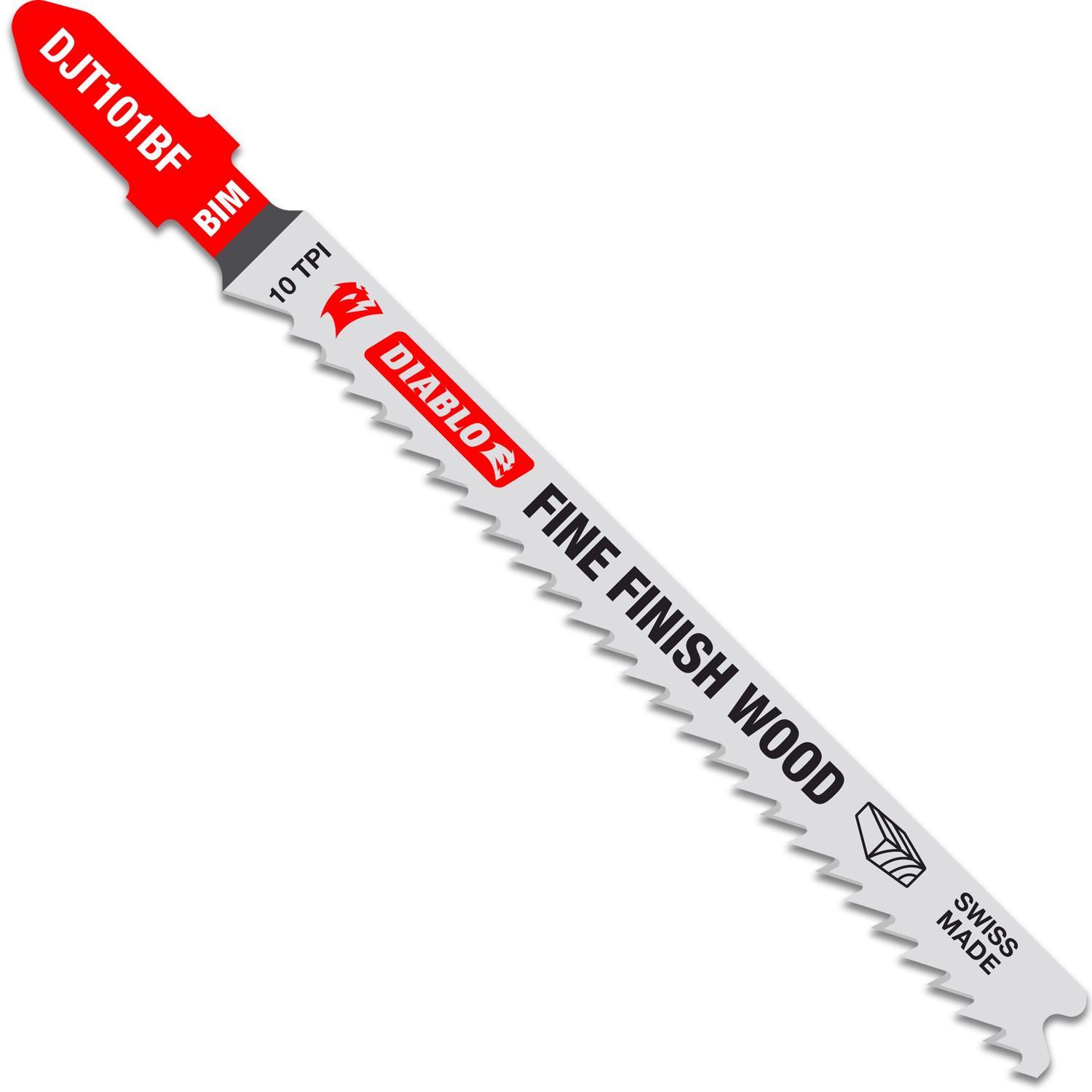 Diablo 4 in. Bi-Metal T-Shank Fine Finish Wood Jig Saw Blade 10 TPI 5 pk
