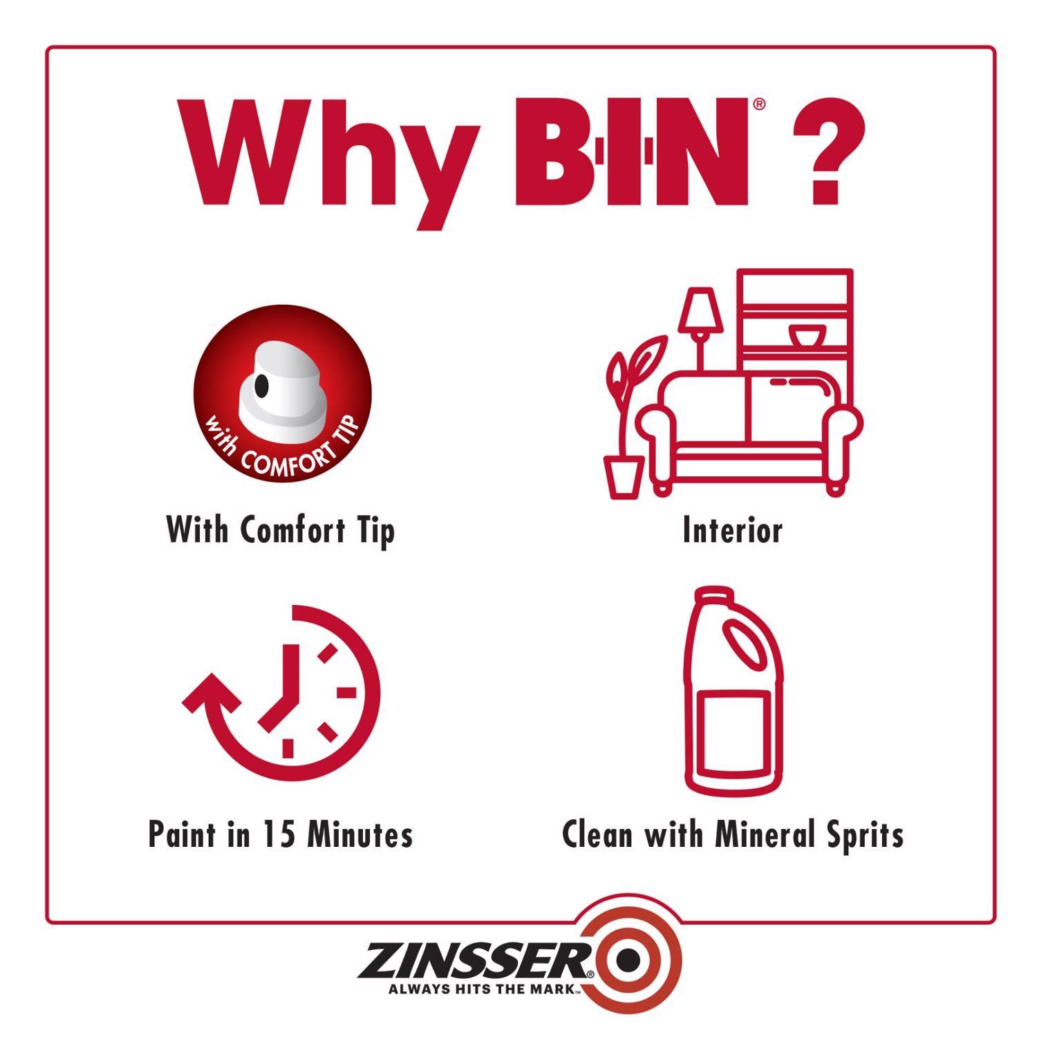 Zinsser B-I-N White Shellac-Based Spray Primer and Sealer 13 oz