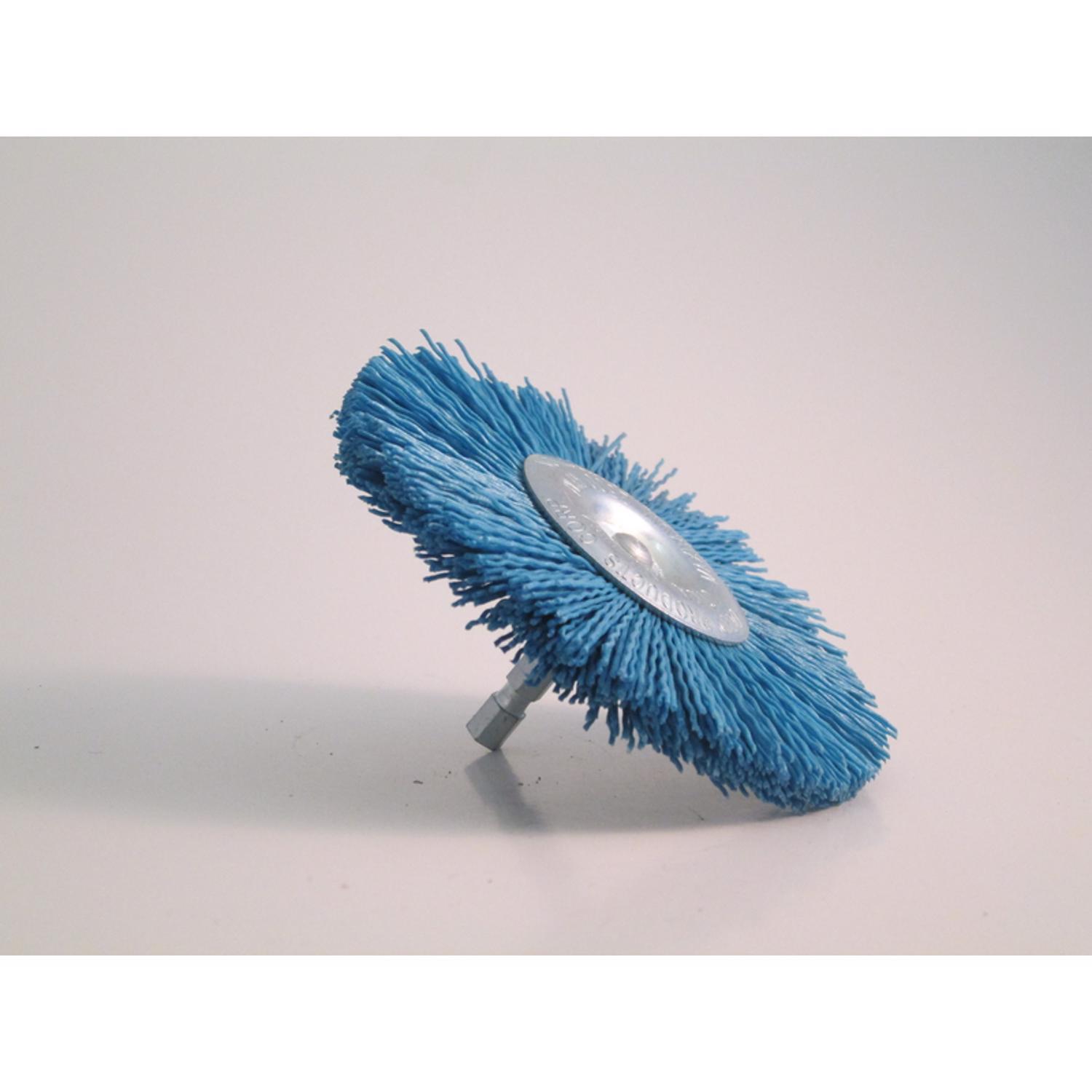 Dico Nyalox 4 in. Fine Crimped Mandrel Mounted Wheel Brush Nylon 2500 rpm 1 pc