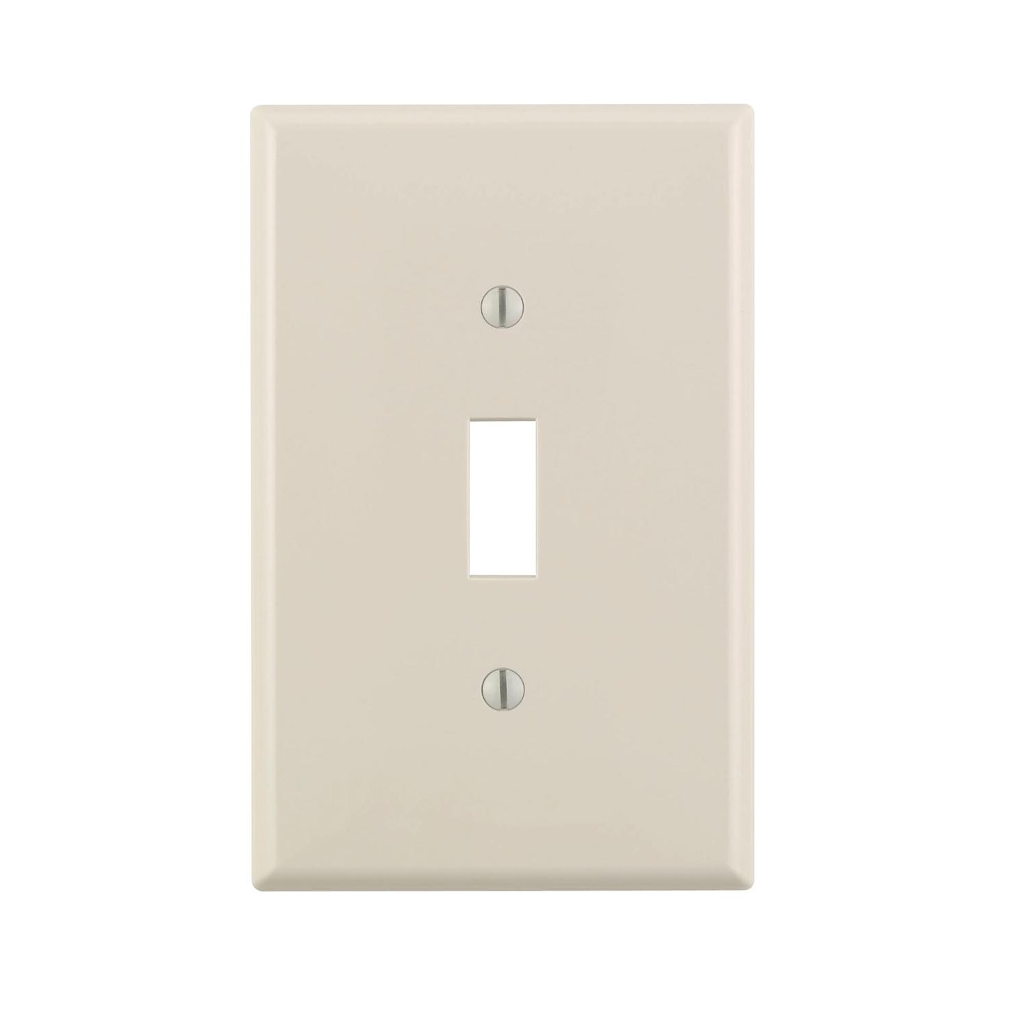 Leviton Almond 1 gang Nylon Toggle Wall Plate 10 pk