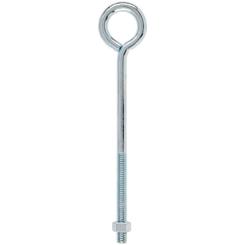Hampton 3/8 in. X 8 in. L Zinc-Plated Steel Eyebolt Nut Included