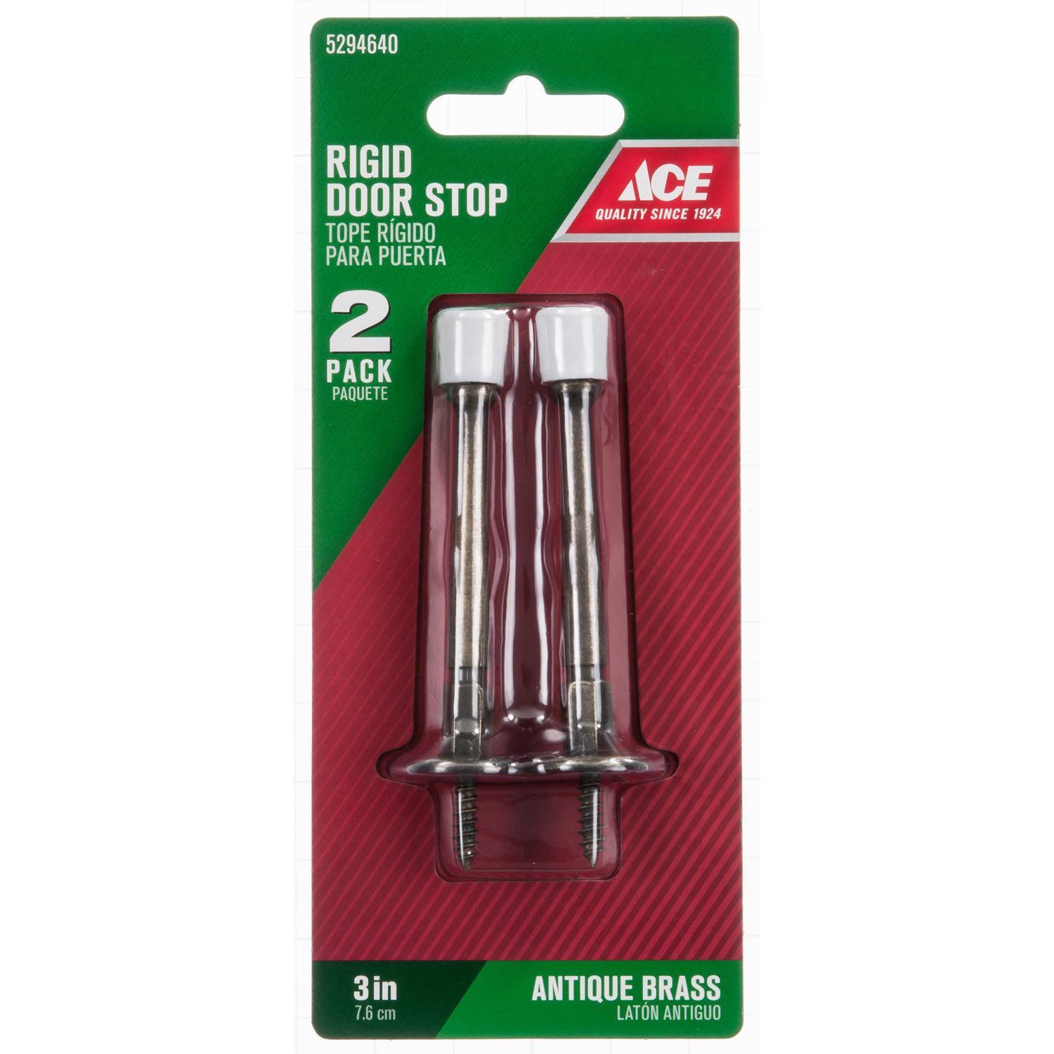 Ace 3 in. W Metal Antique Gold Rigid Door Stop Mounts to door and wall 1.8 in.