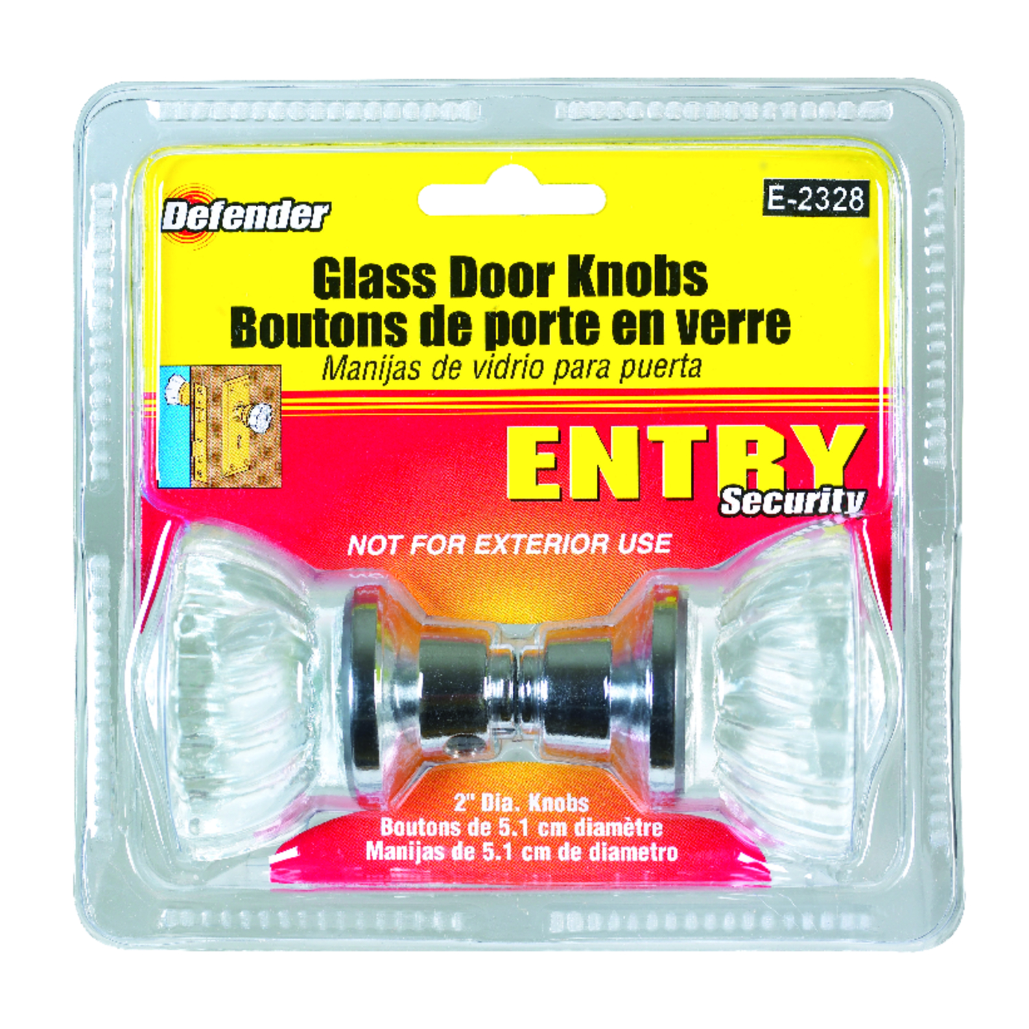 Prime-Line Fluted Brushed Chrome Entry Knobs 1-3/4 in.