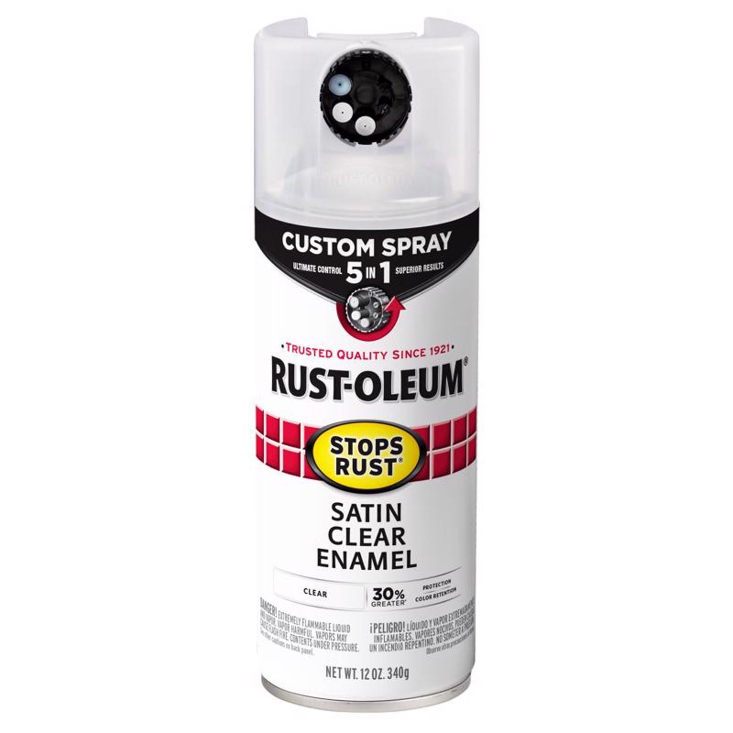 Rust-Oleum Stops Rust 5-in-1 Indoor and Outdoor Satin Crystal Clear Oil-Based Protective Enamel 12 o