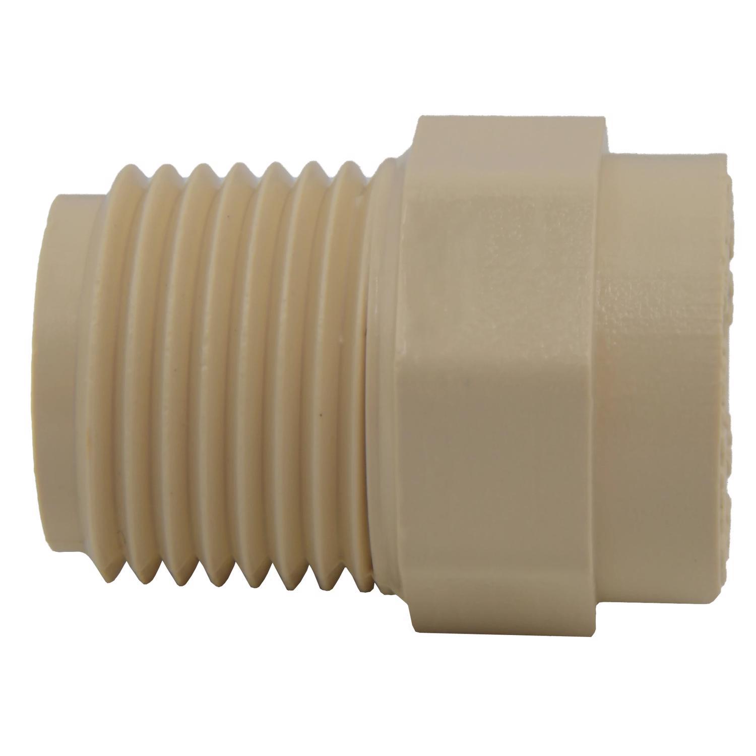 Charlotte Pipe FlowGuard Schedule 40 1/2 in. Socket X 1/2 in. D MNPT CPVC Adapter 1 pk