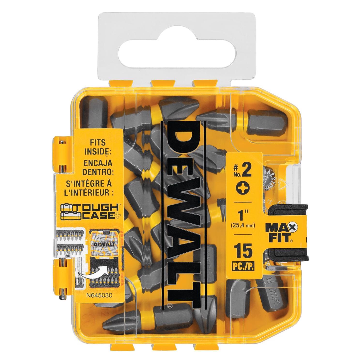 DeWalt Max Fit Phillips #2 X 1 in. L Insert Bit S2 Tool Steel 15 pc