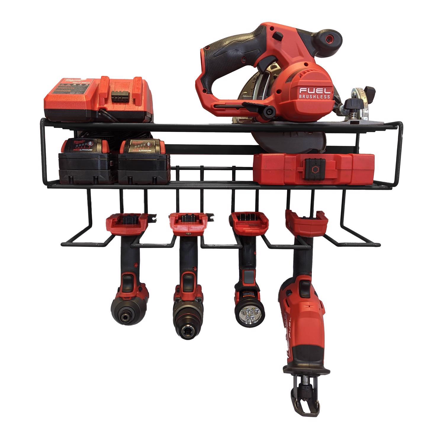C2M 7.5 in. H X 21.5 in. W X 7.5 in. D Black Steel Wall Mount Tool Holder