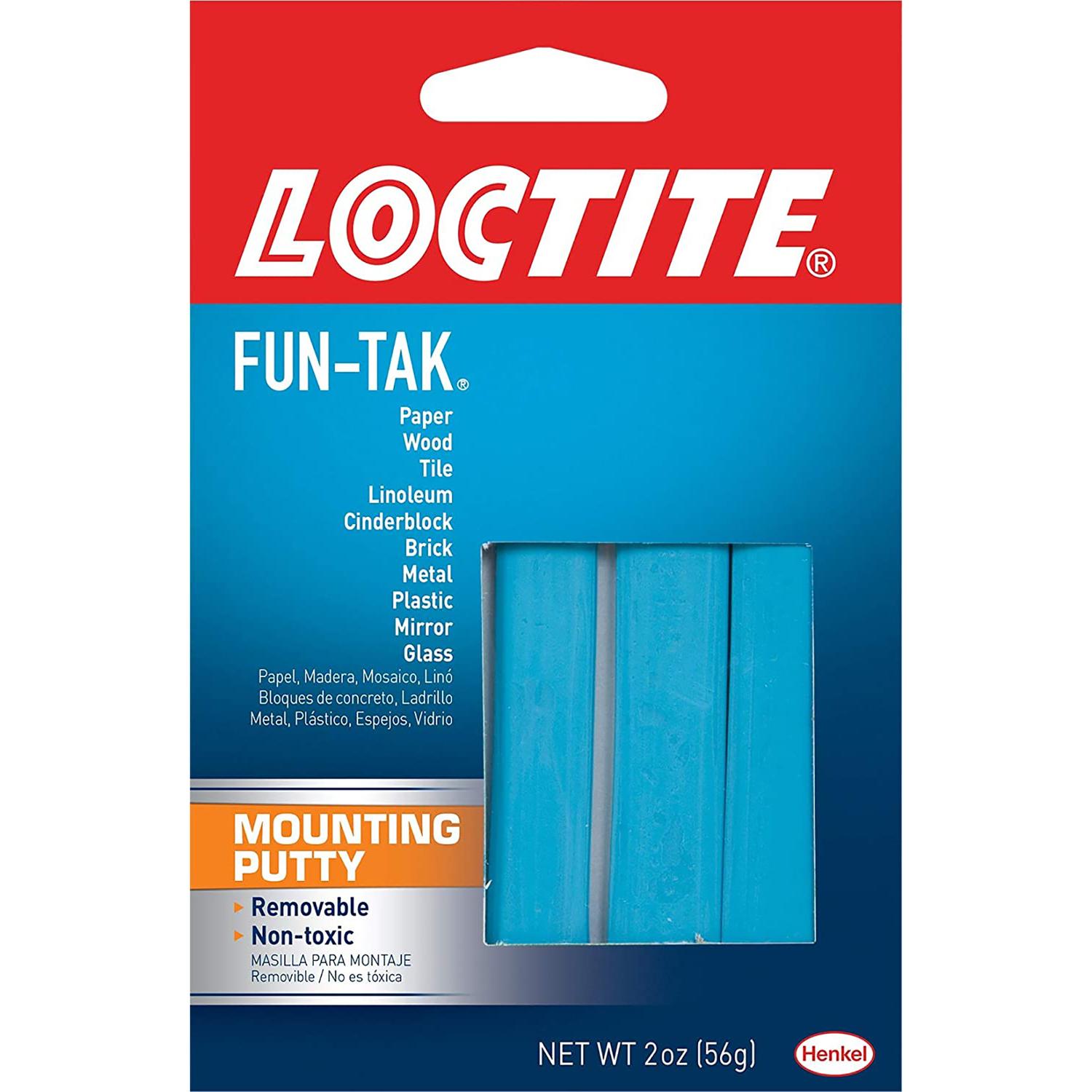 Loctite Fun-Tak Low Strength Synthetic Rubber Blue Mounting Putty 2 oz