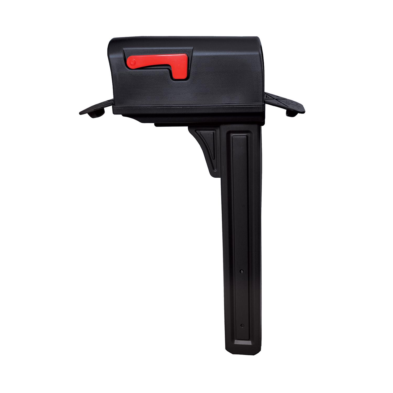 Architectural Mailboxes Classic Classic Plastic Post Mount Black Double Door Mailbox
