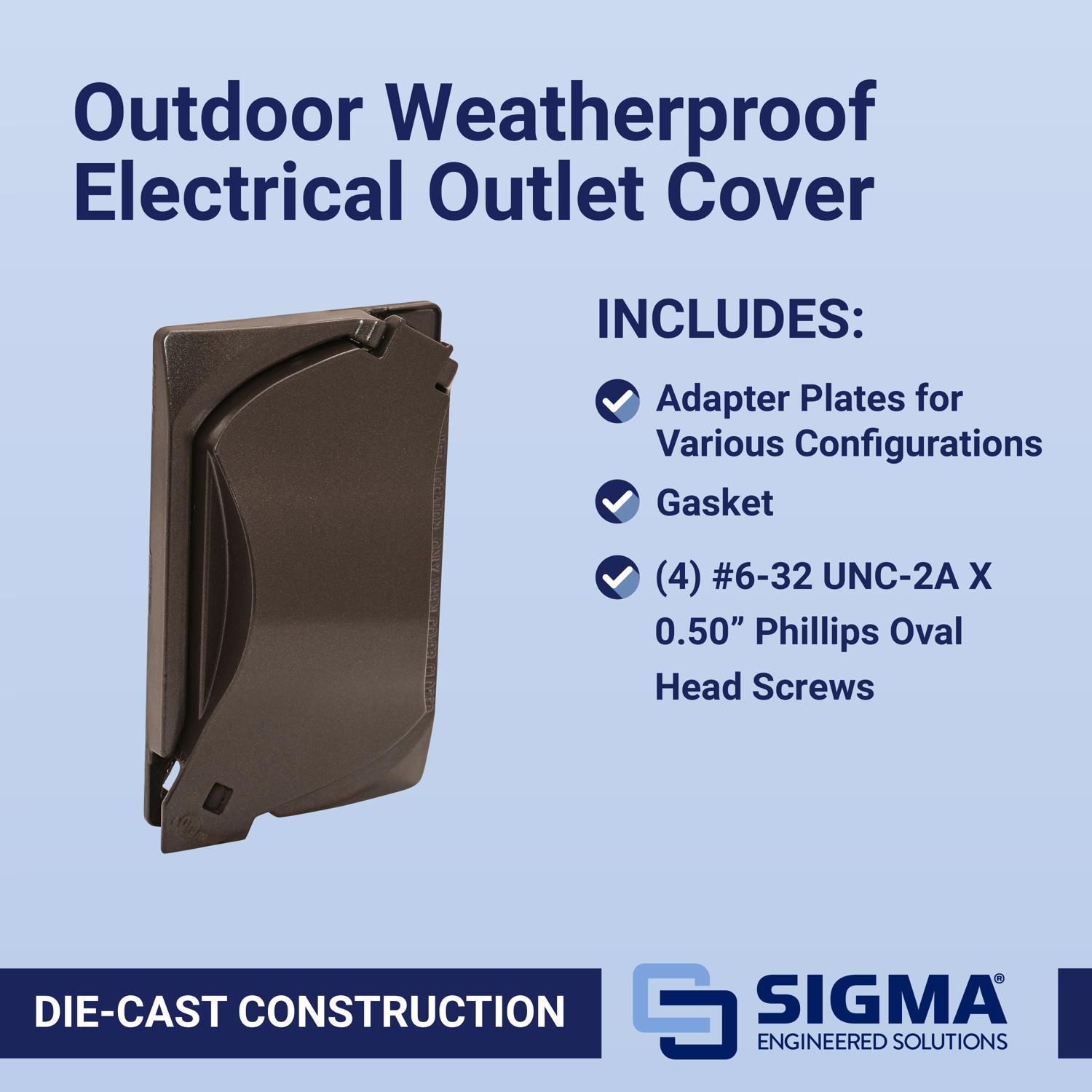 Sigma Engineered Solutions Rectangle Metal 1 gang 4.57 in. H X 2.81 in. W Universal Cover