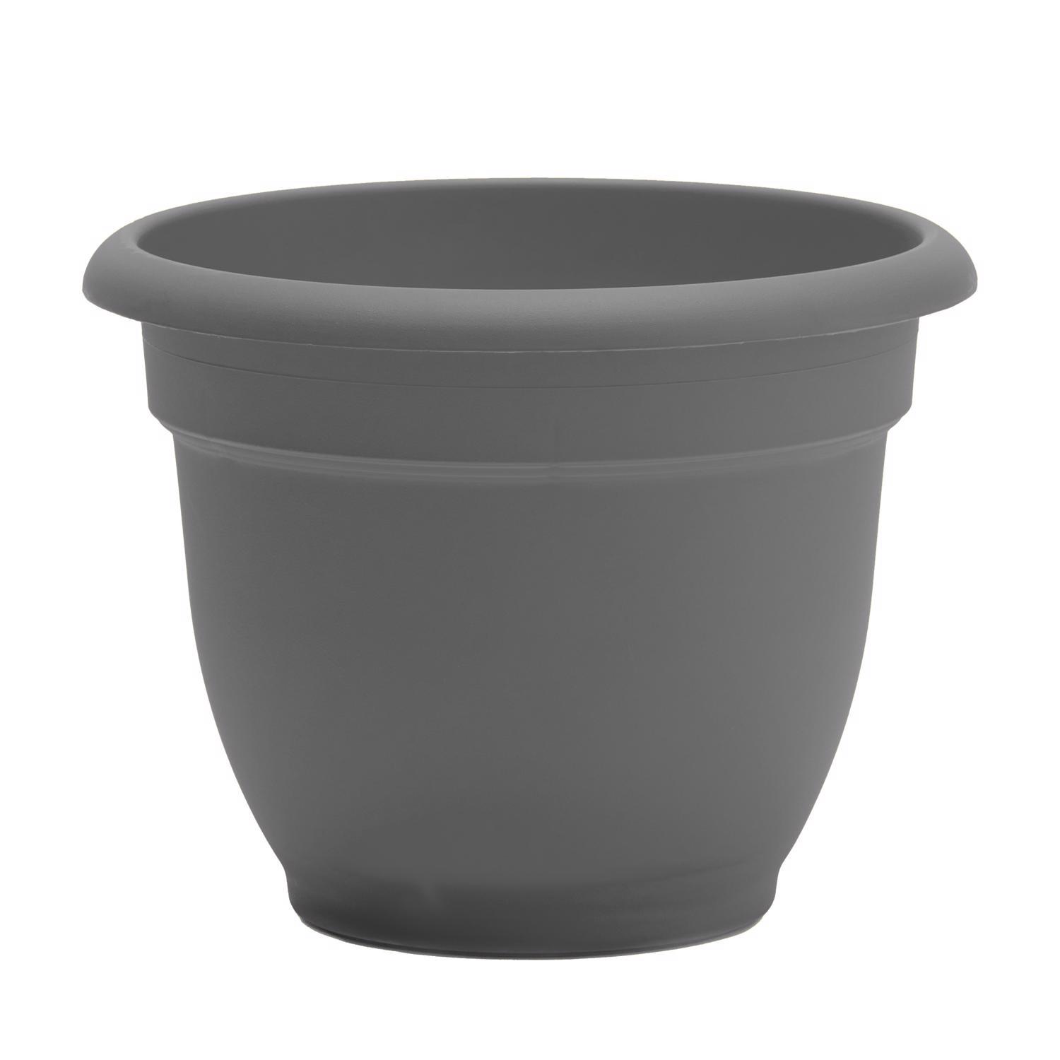 Bloem Ariana 8.5 in. H X 11 in. W X 10 in. D Plastic Traditional Planter Charcoal