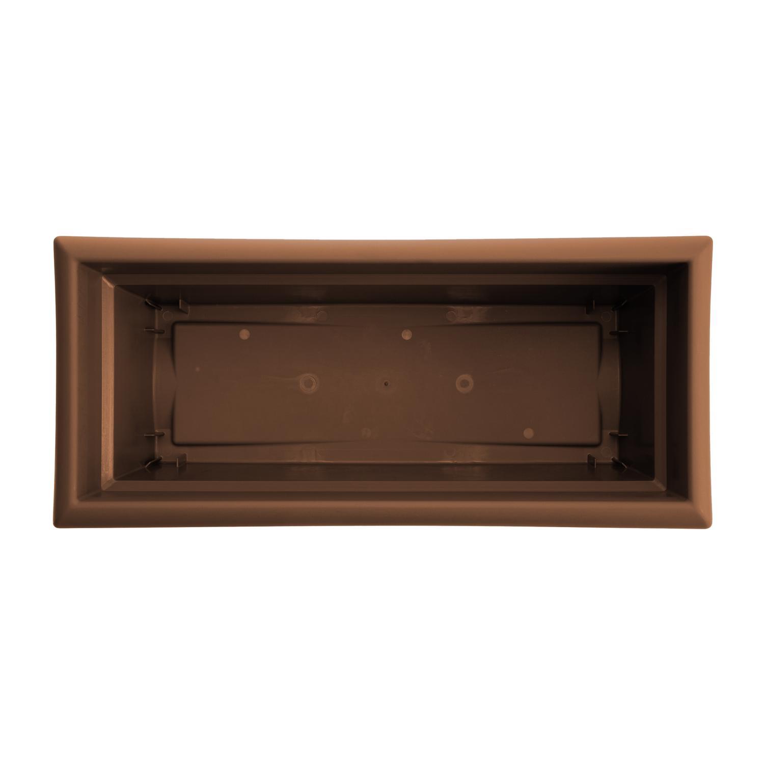 Bloem Terrabox 9.8 in. H X 11.7 in. W X 26.3 in. D Resin Veranda Planter Chocolate