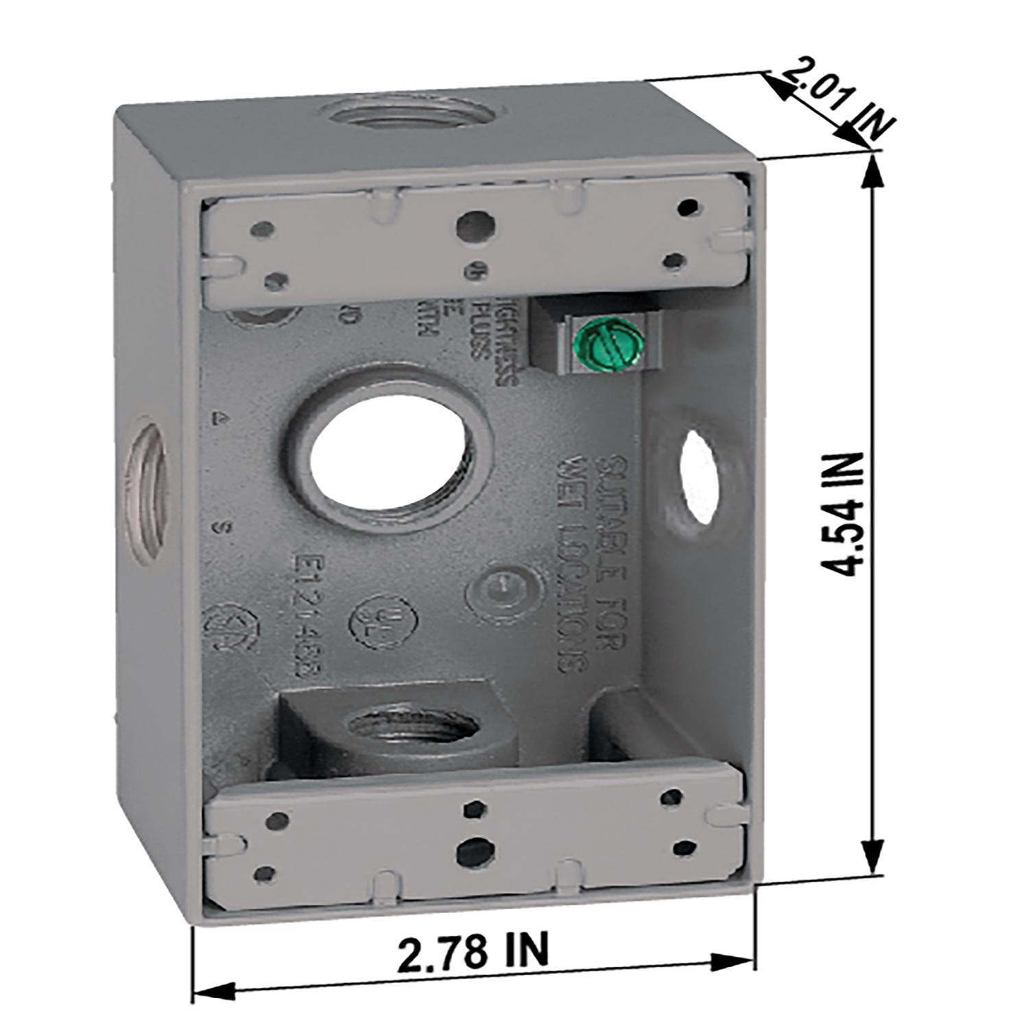 Sigma Engineered Solutions New Work 18.3 cu in Rectangle Die-Cast Metal 1 gang Weatherproof Box Gray