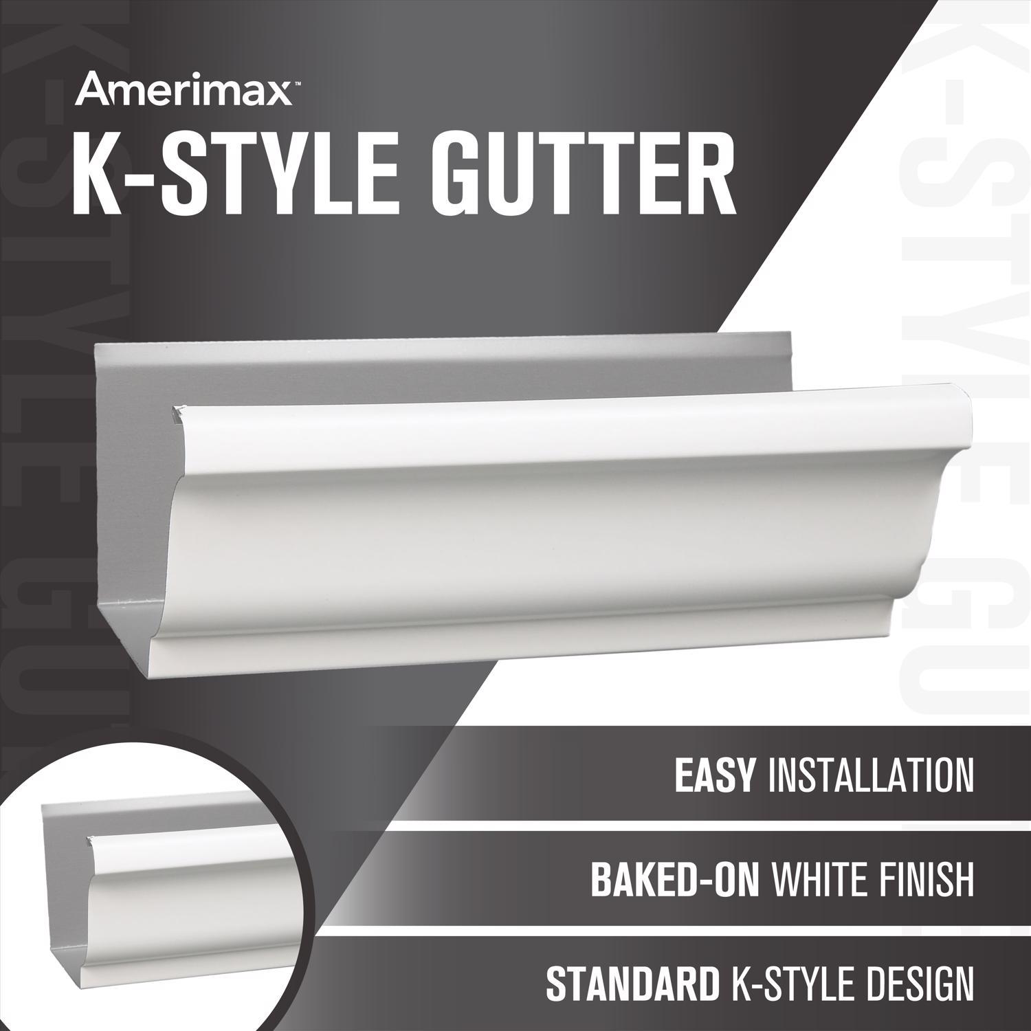 Amerimax 3.5 in. H X 5 in. W X 120 in. L White Aluminum K Gutter