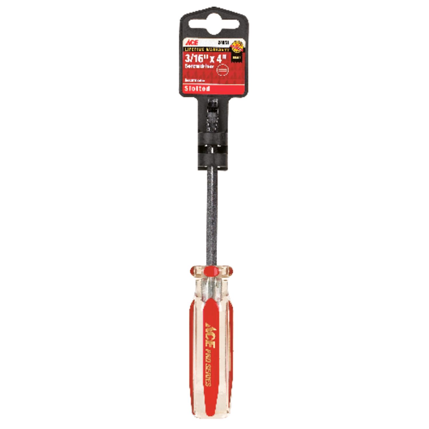 Ace 3/16 in. X 4 in. L Slotted Screwdriver 1 pc