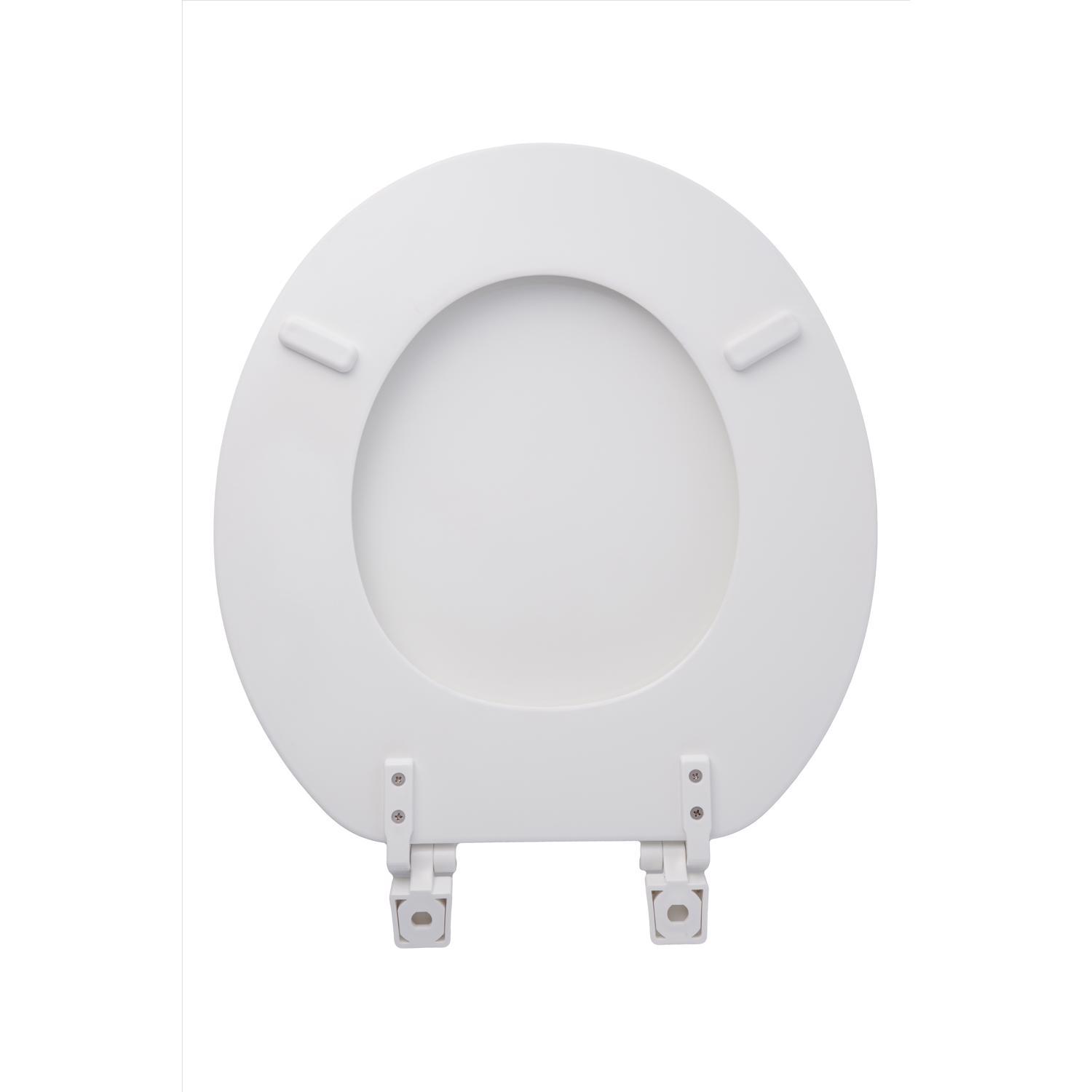 Oakbrook Collection Round White Wood Toilet Seat