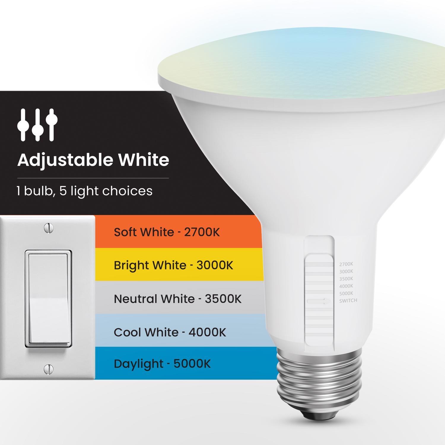 Feit Enhance PAR30 E26 (Medium) LED Bulb Adjustable White 75 Watt Equivalence 2 pk