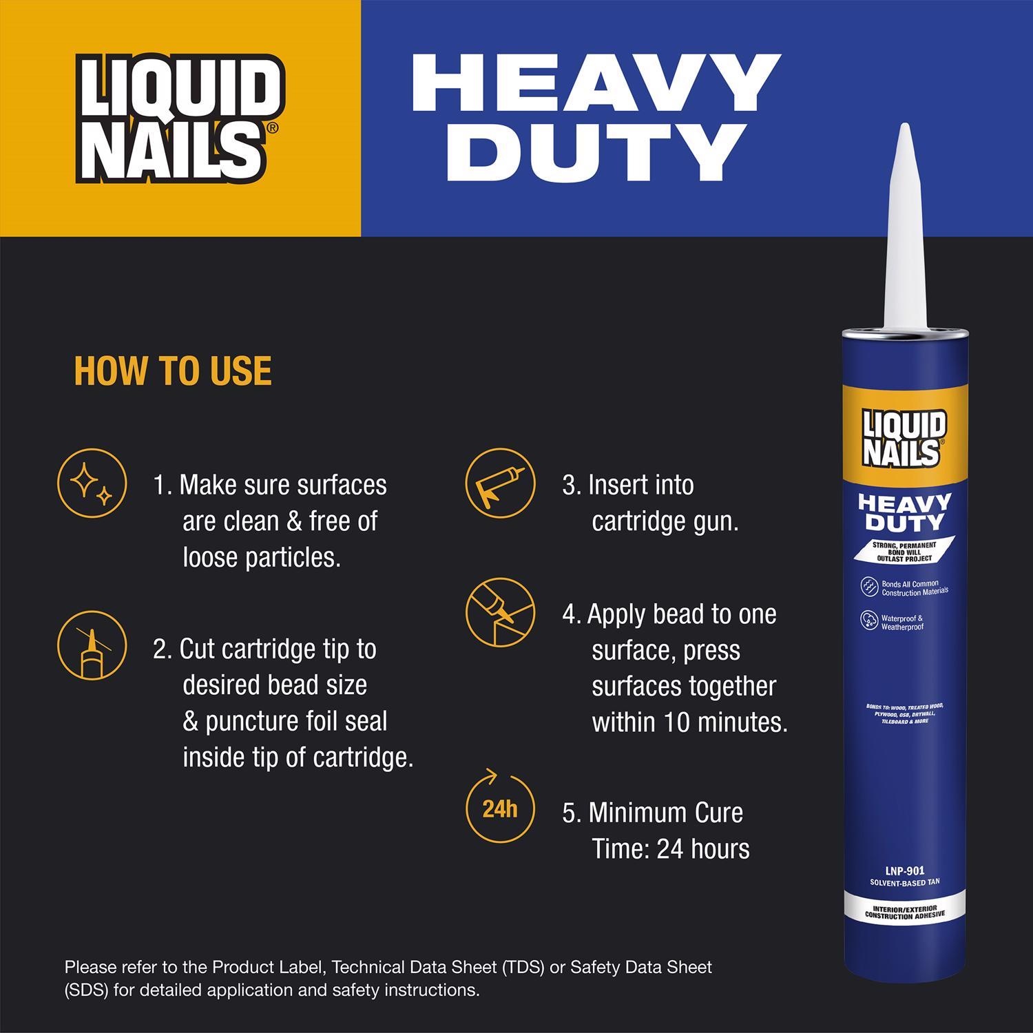 Liquid Nails Heavy Duty Acrylic Latex Construction Adhesive 28 oz