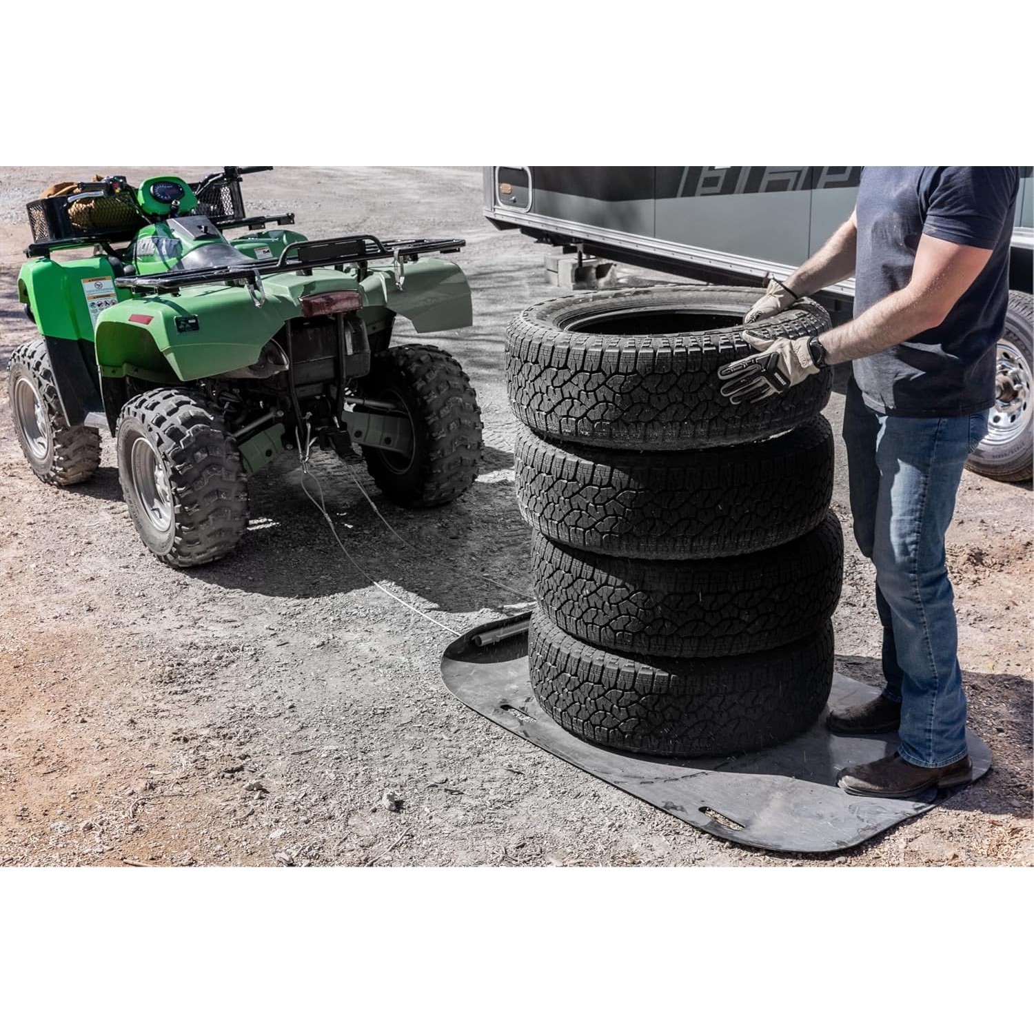 Yard Glider 36 in. x 60 in. Haul Sled, 1000 lb Capacity, for Debris, Gravel, Waste, with Heavy Duty Metal Pull Cables