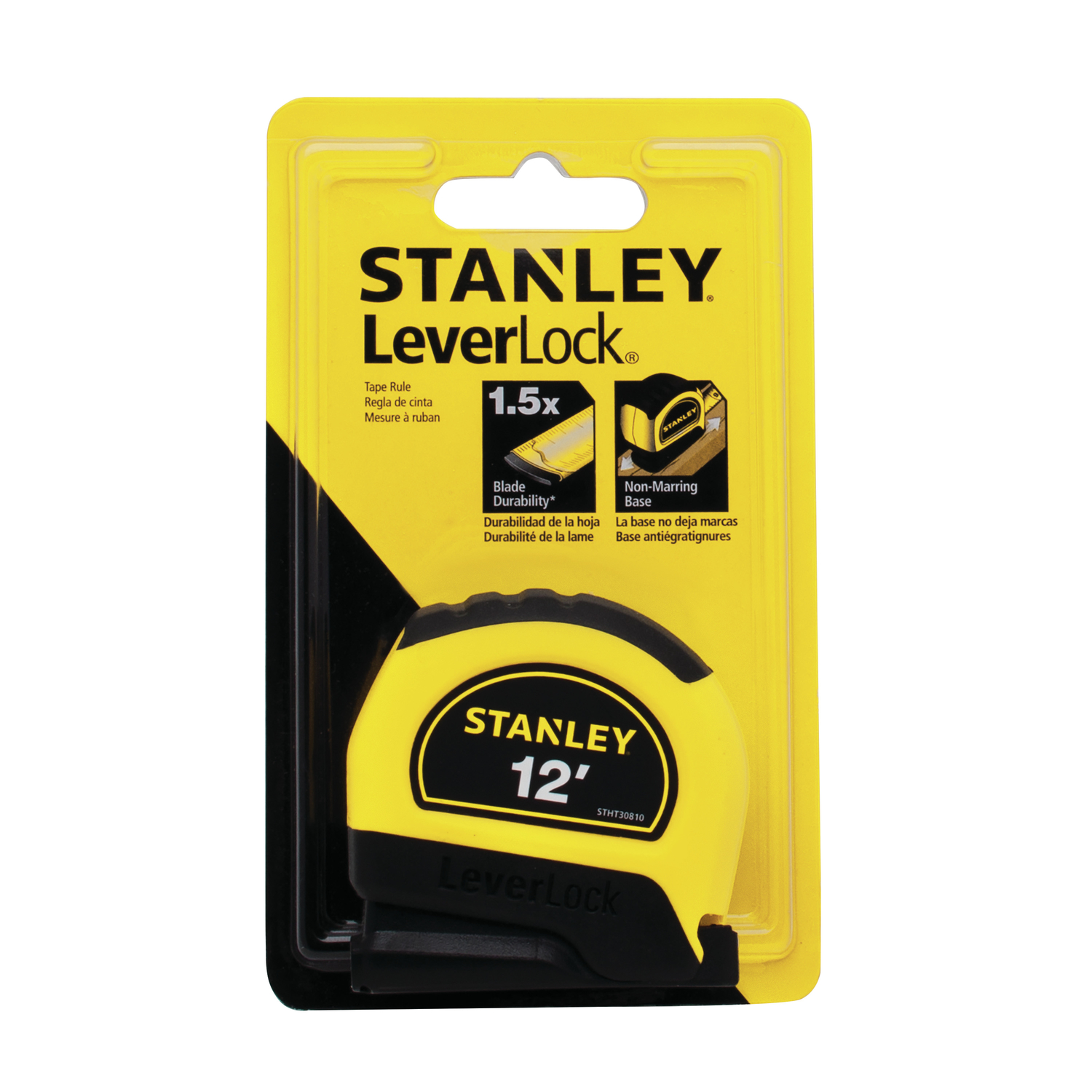 Stanley LeverLock 12 ft. L X 0.5 in. W Tape Measure 1 pk