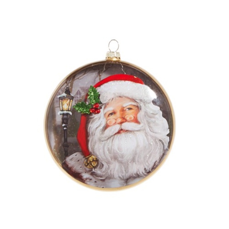 Raz Imports 5 in. SANTA PORTRAIT DISC ORNAMENT
