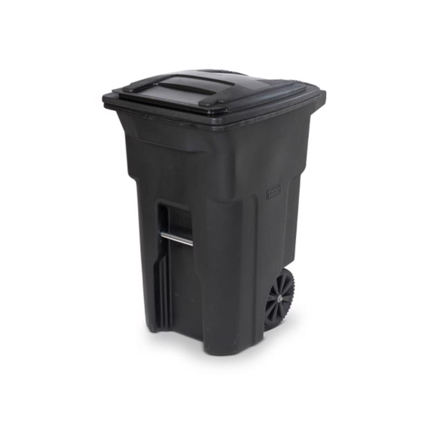 Toter 64 gal Black Polyethylene Wheeled Garbage Can Lid Included