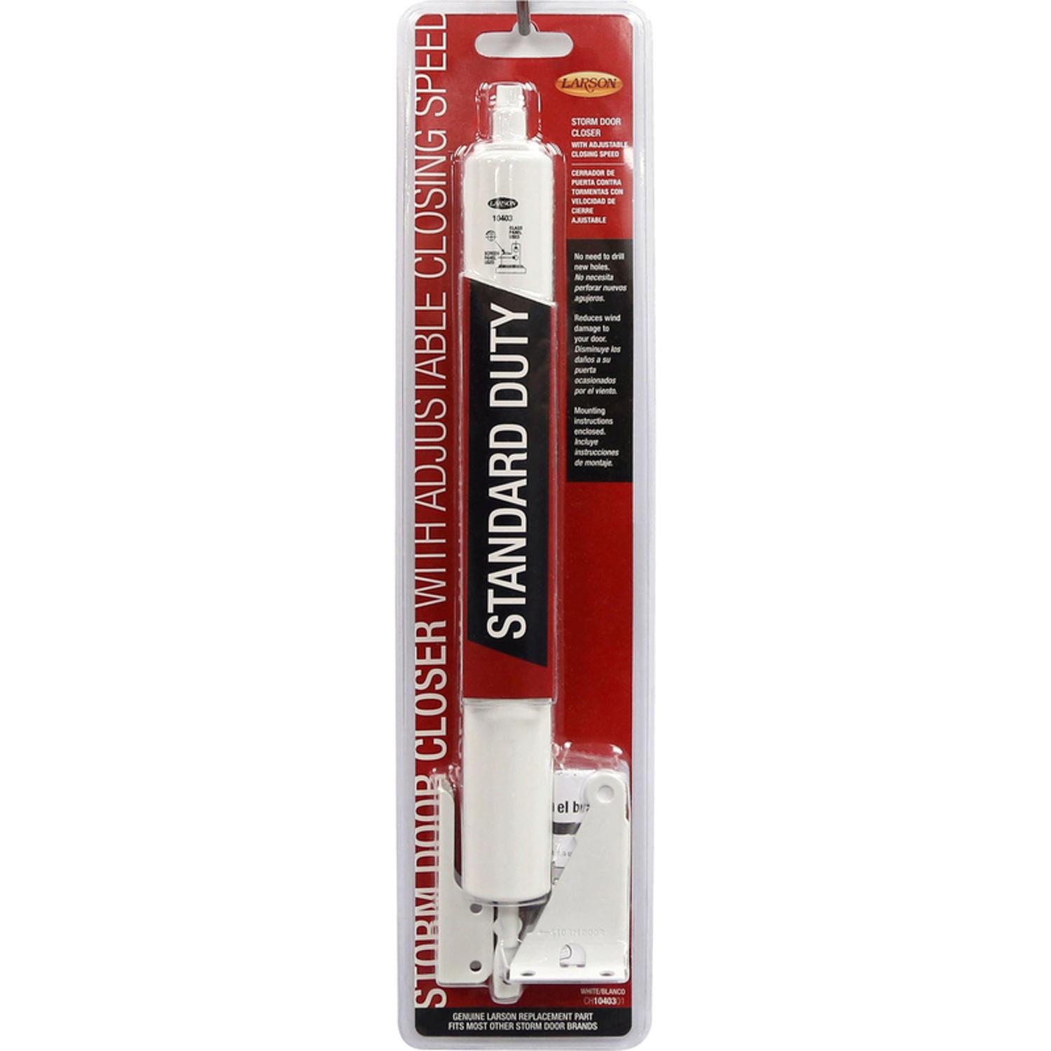 Larson Standard Duty White Aluminum Pneumatic Door Closer