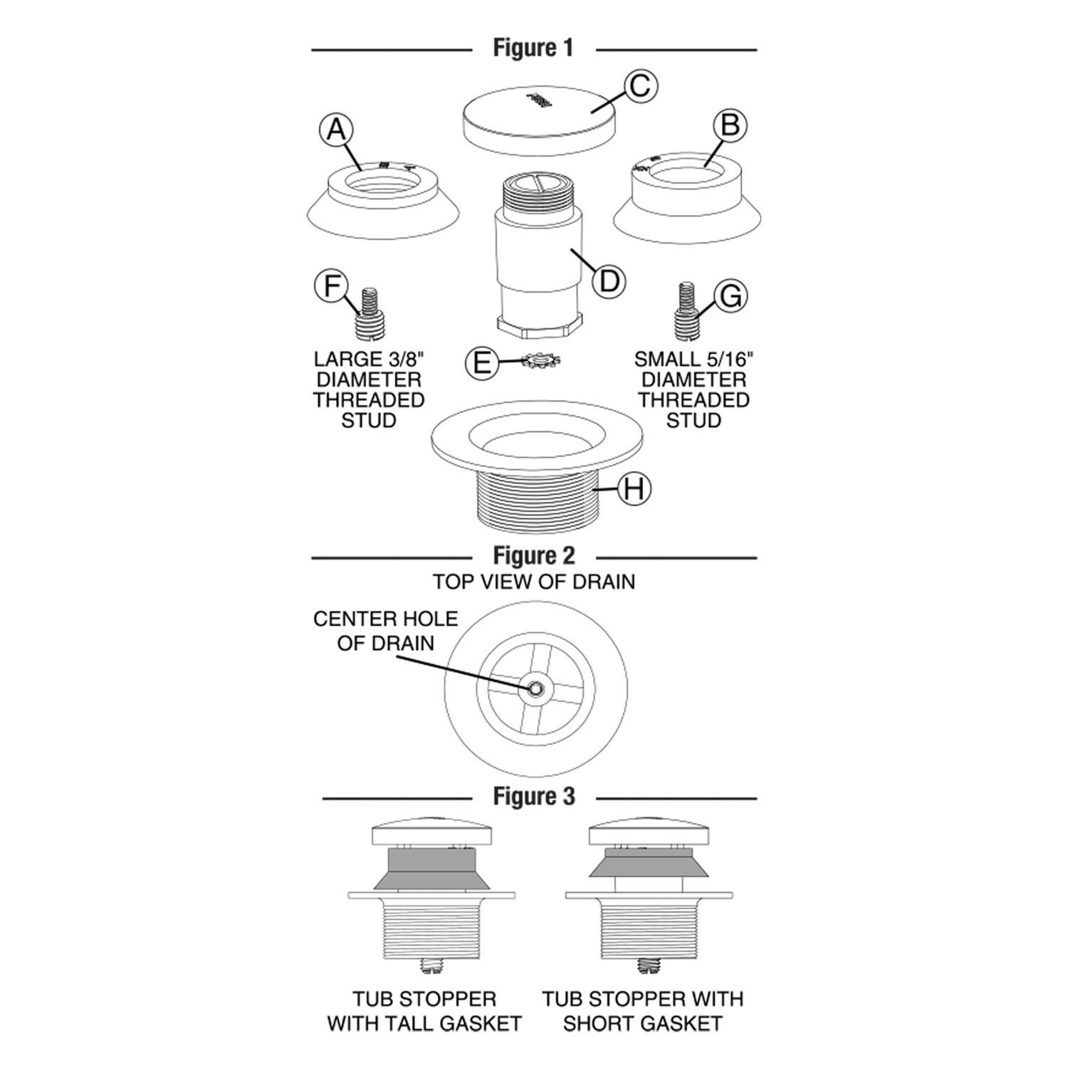 Ace 2 in. Chrome Plastic Tub Stopper