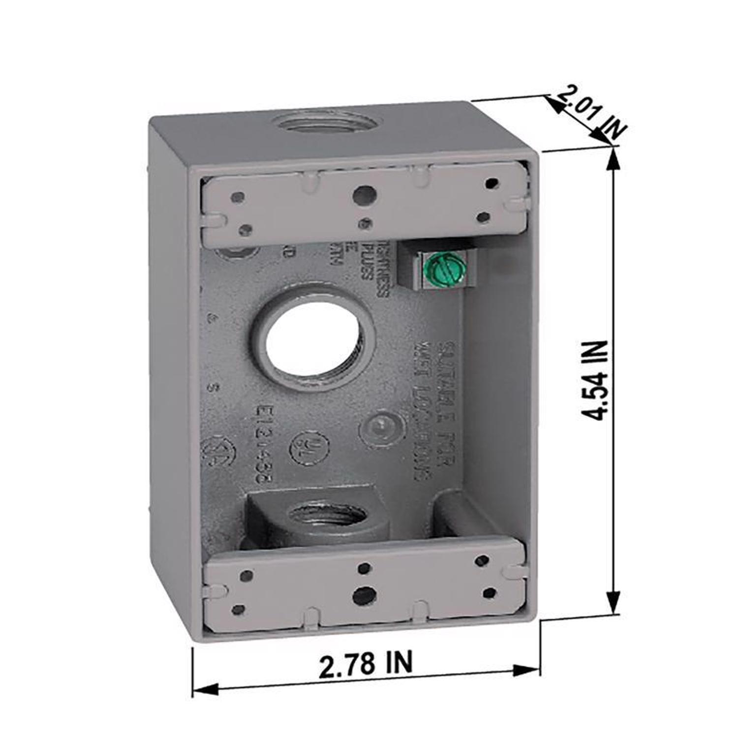 Sigma Engineered Solutions New Work 18.3 cu in Rectangle Die-Cast Metal Weatherproof Box Gray