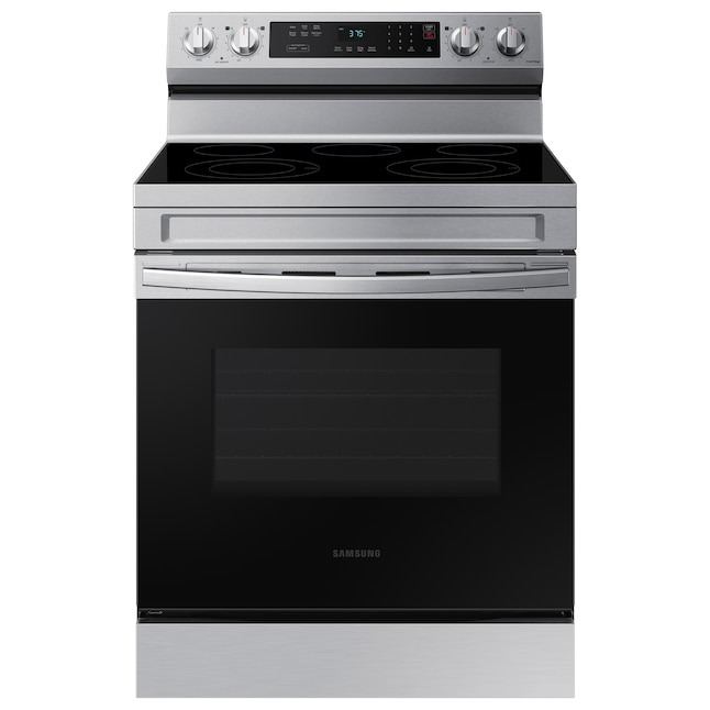 Samsung 30-in Glass Top 5 burners 6.3-cu ft Freestanding Electric Range ( Stainless Steel )