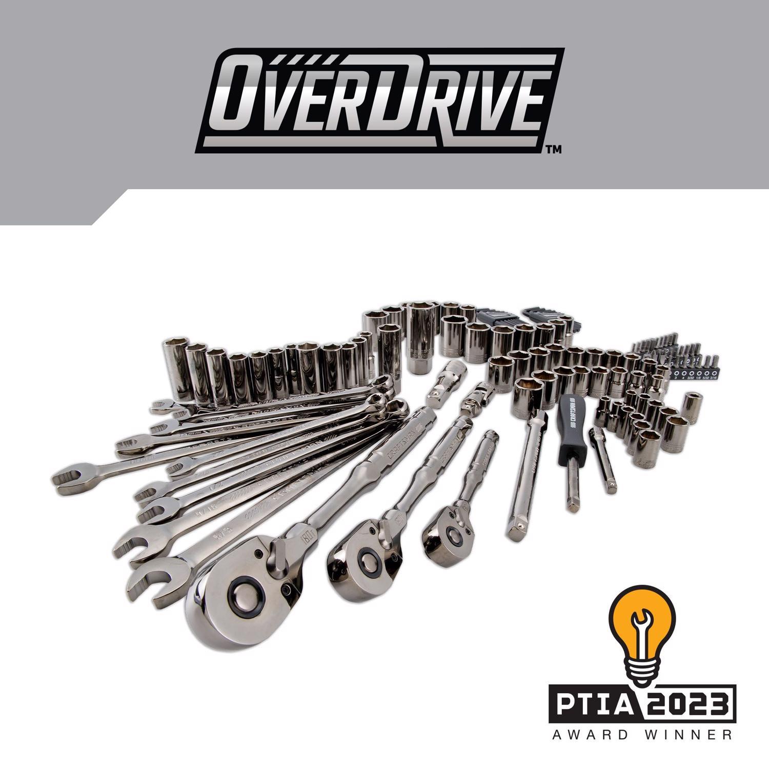 Craftsman OVERDRIVE 1/4 & 3/8 & 1/2 in. drive Metric/SAE 6 Point Mechanic's Tool Set 121 pc