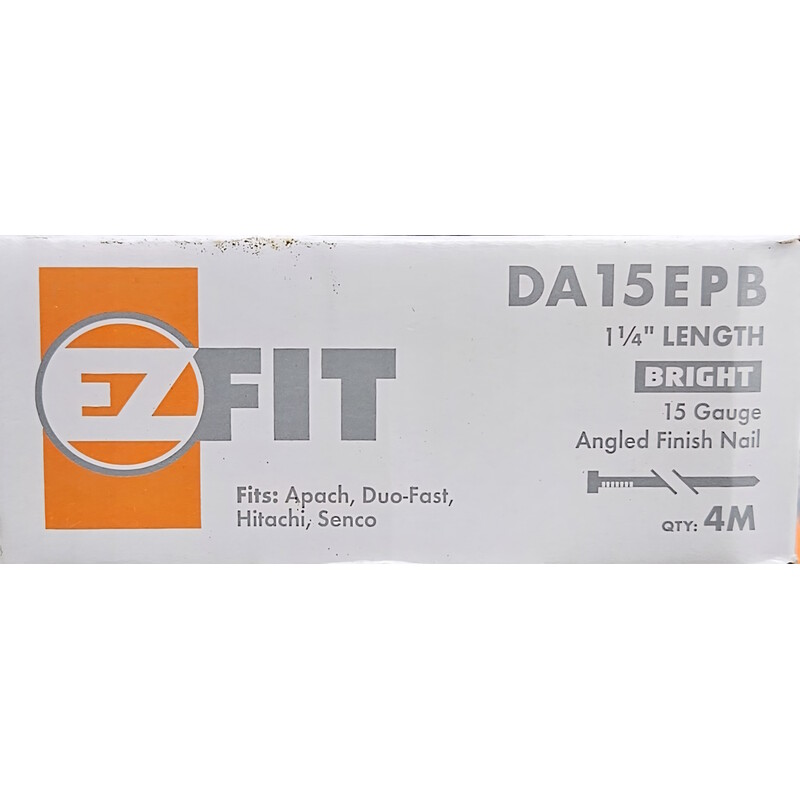 Nail EZ 1-1/4 Finish 15ga Angled Bright