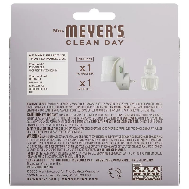 Mrs. Meyer's Clean Day Air Freshener Starter Kit Lavender